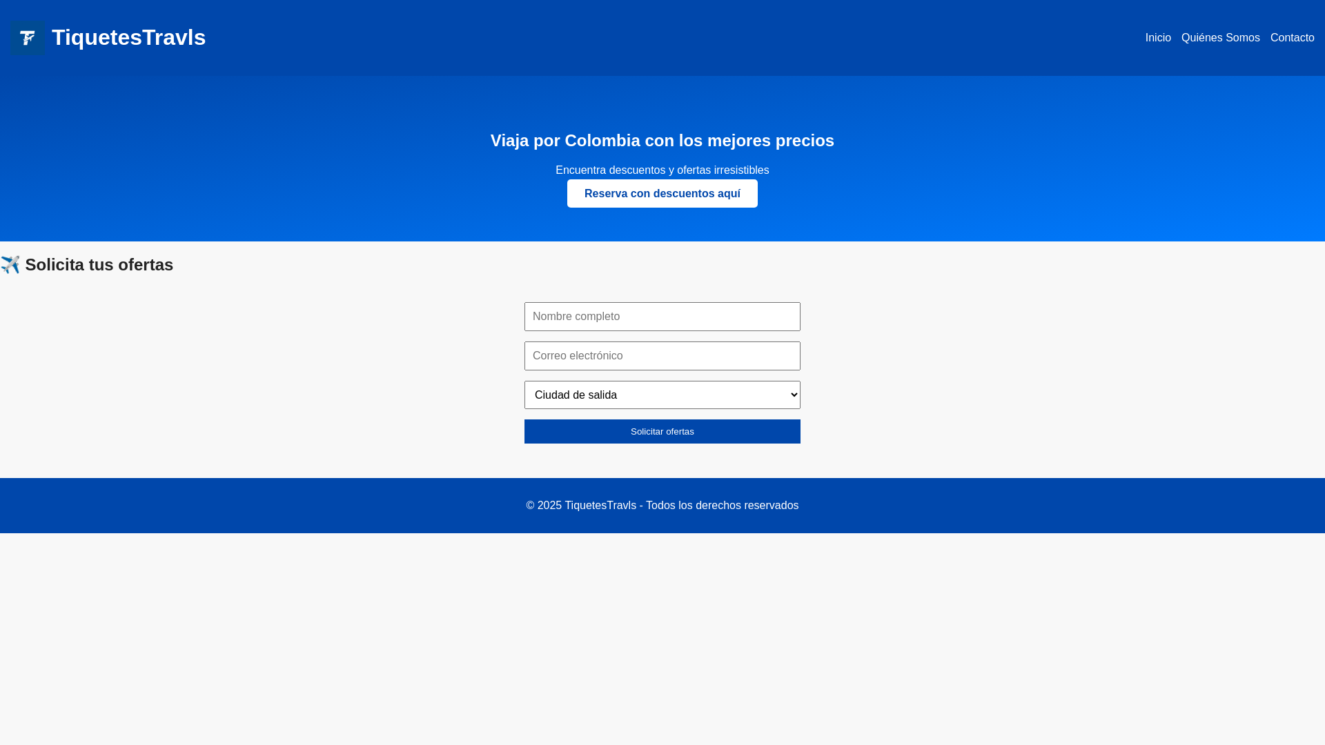 website screenshot of https://tiquetestravls.com/