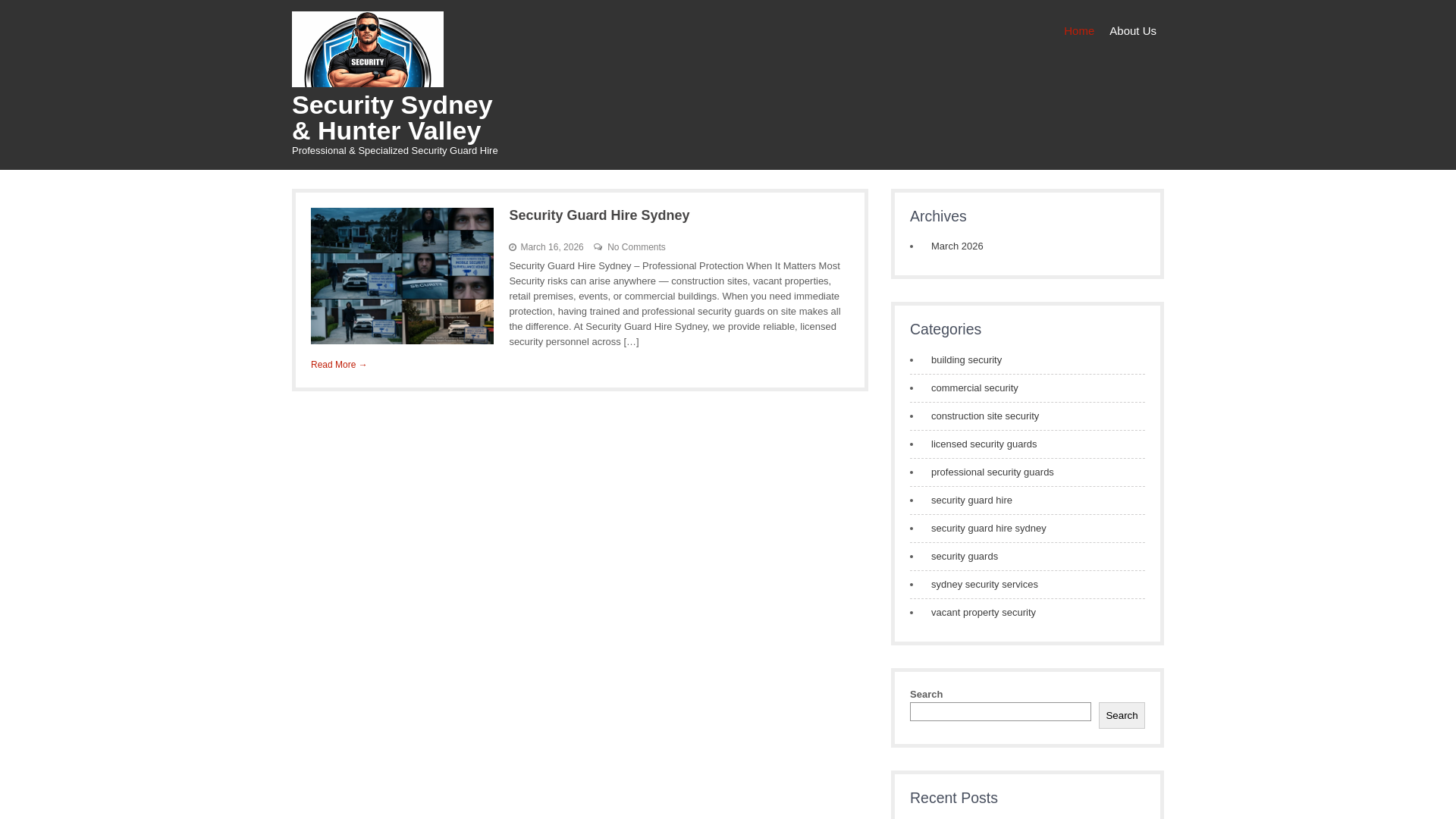 website screenshot of https://securityguardhiresydney.com.au/