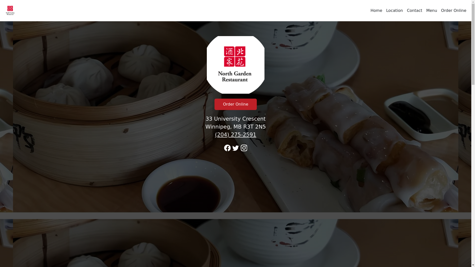 website screenshot of https://northgardenrestaurantmb.com/