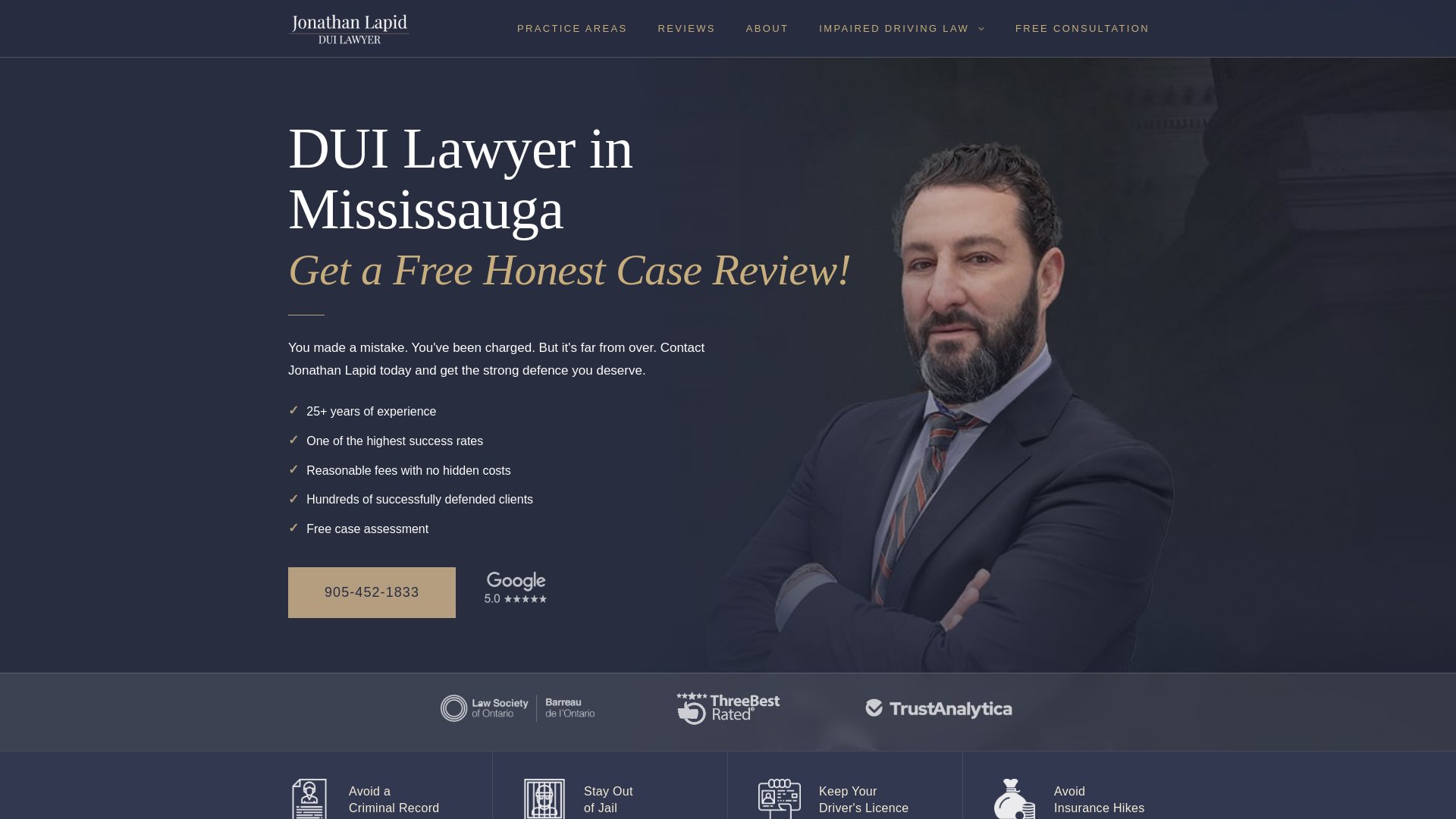 website screenshot of https://duilawyersmississaugaca-4y1kx.kinsta.page