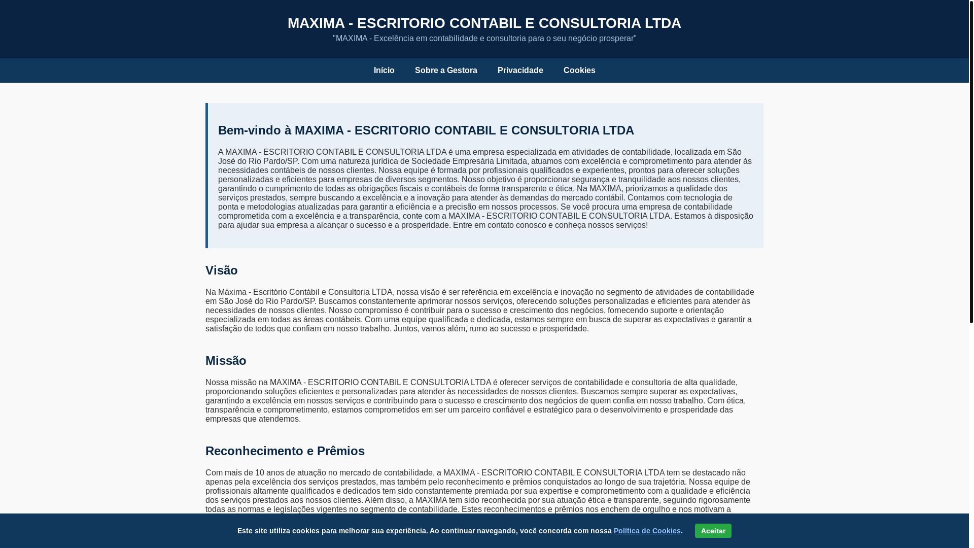 website screenshot of https://maximacontabilidade.shop/