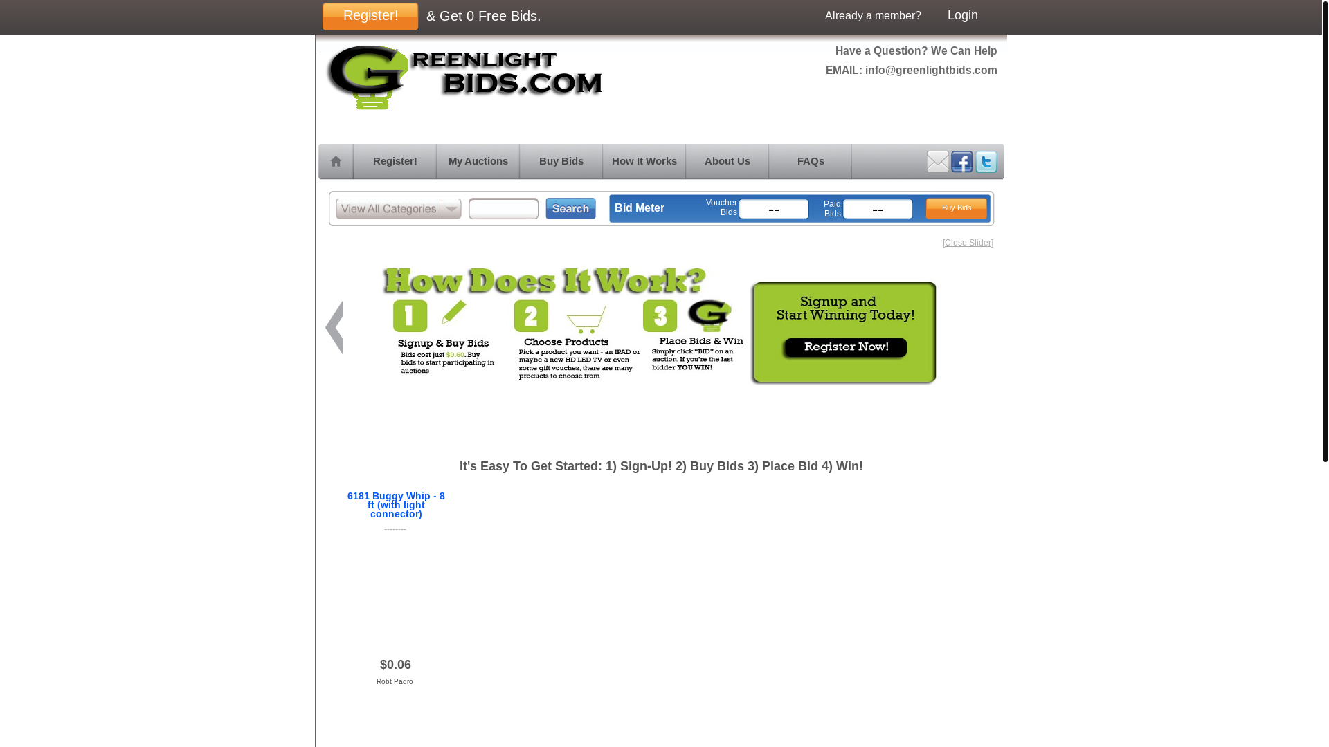 website screenshot of https://www.greenlightbids.com/