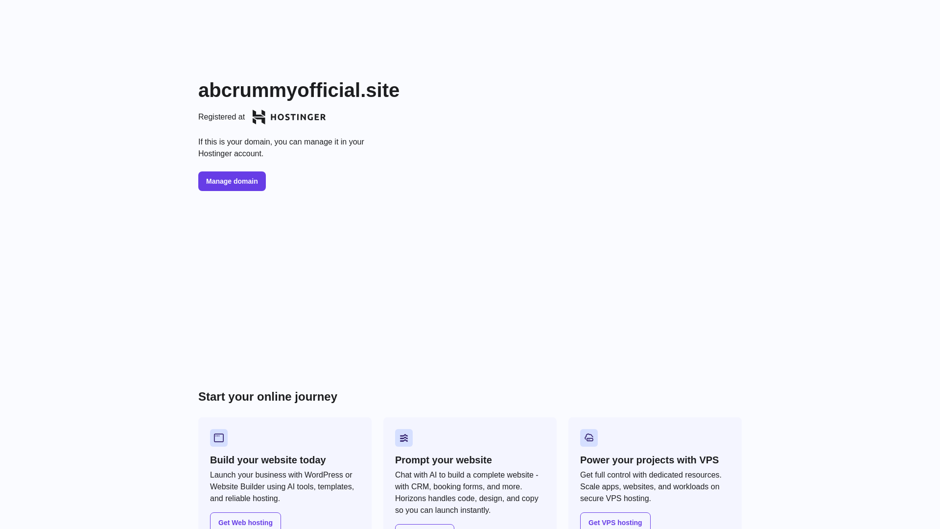 website screenshot of https://abcrummyofficial.site/
