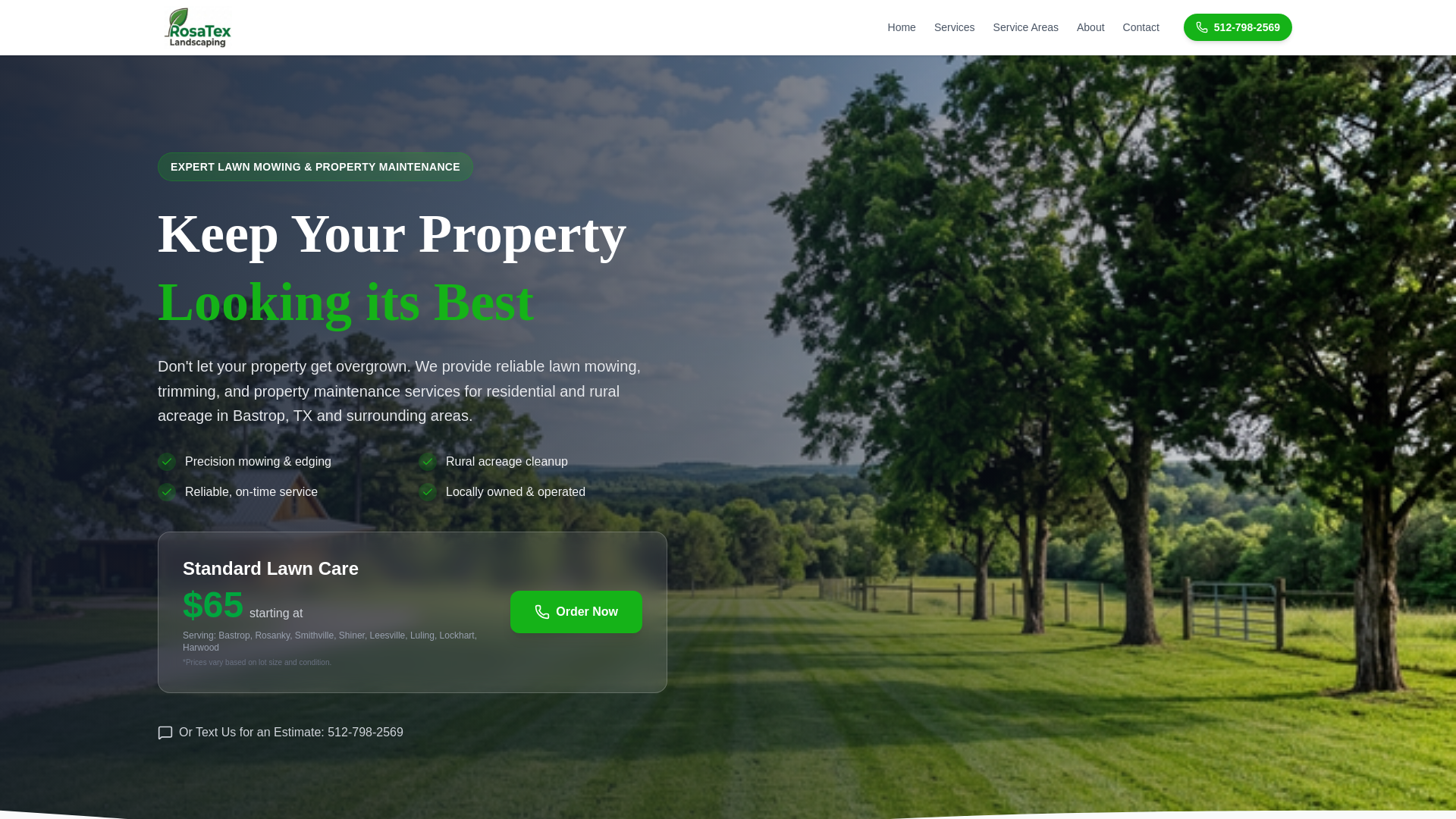 website screenshot of https://rosatexlandscaping-8f2.pages.dev/
