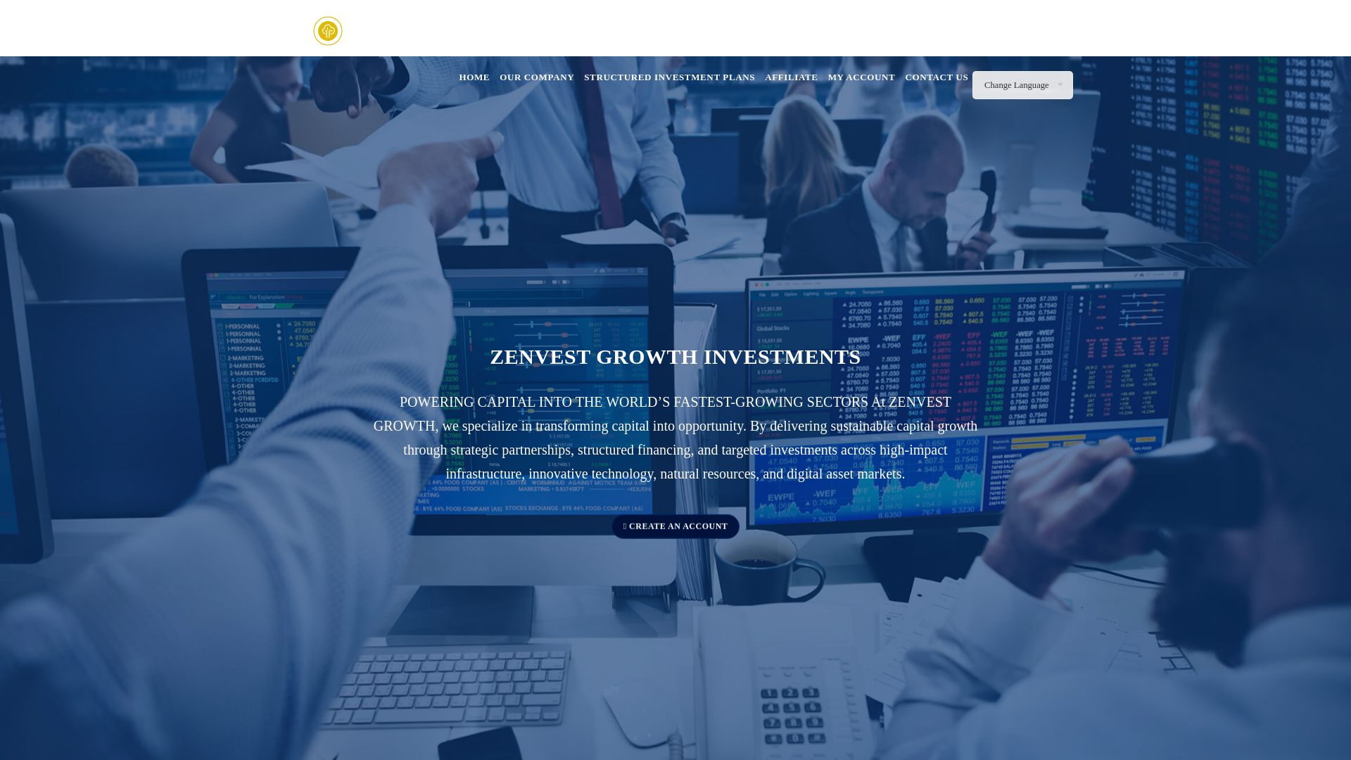website screenshot of http://www.zenvestgrowth.com