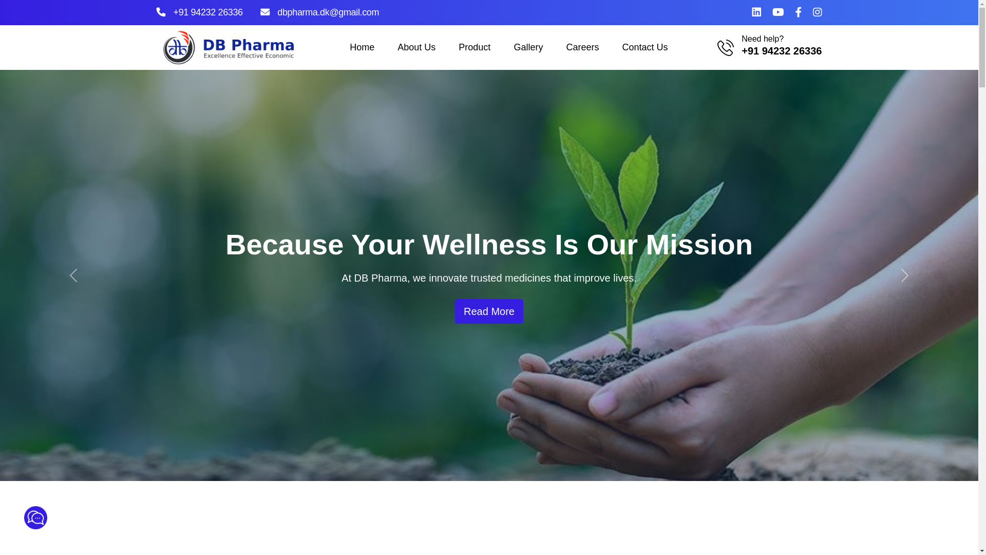 website screenshot of https://dbpharma.co/