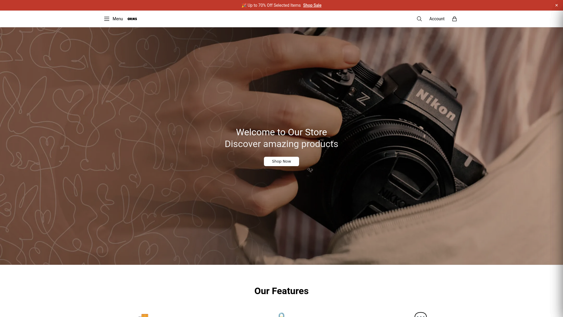 website screenshot of https://ormsdirectelectronics.shop