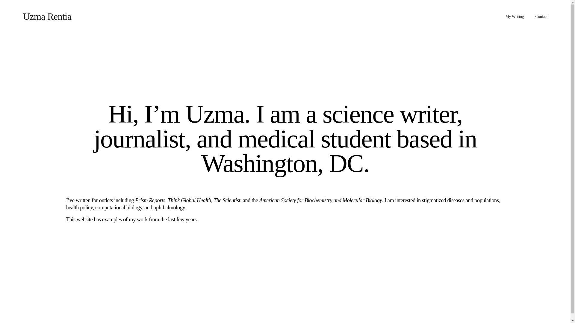 website screenshot of https://uzmarentia.com/