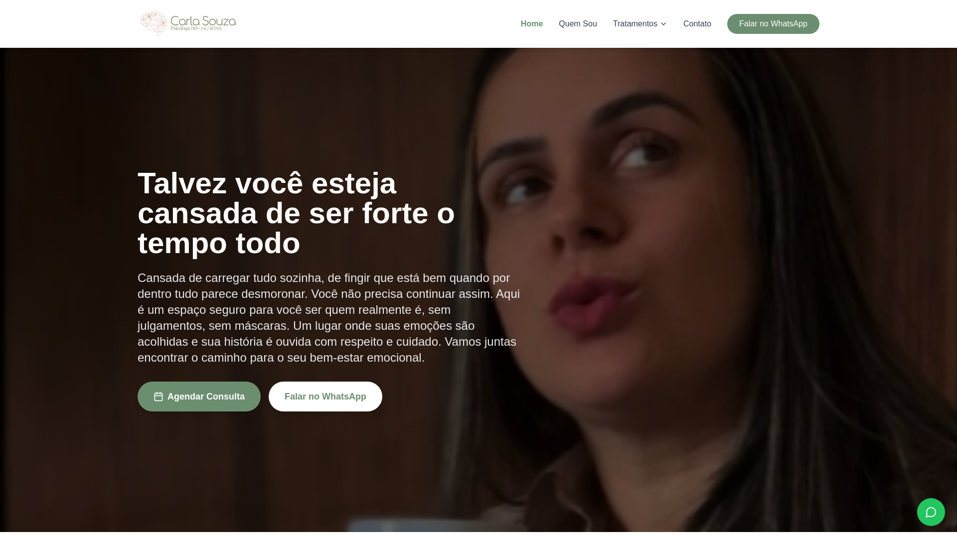 website screenshot of https://psicologamulherespassos.com.br/