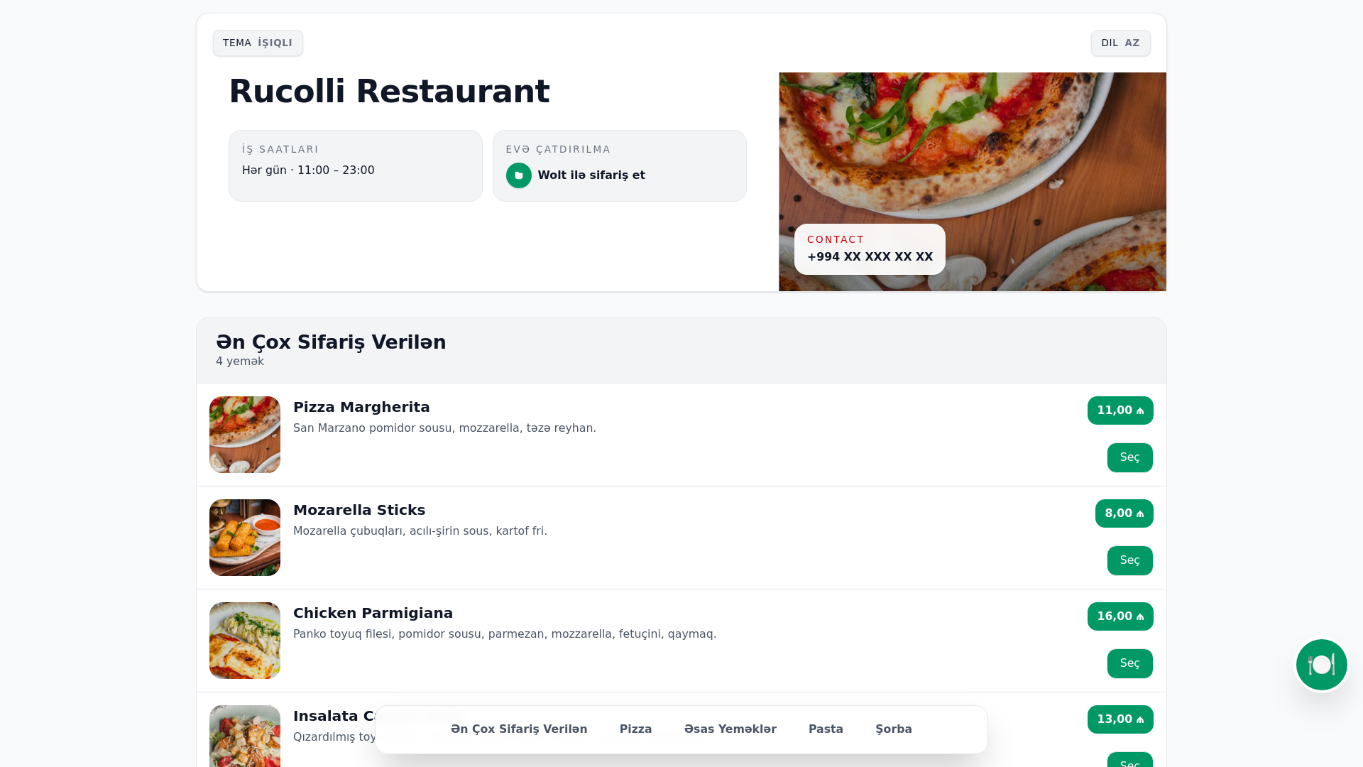 website screenshot of https://rucolli-menu-cjz.pages.dev/