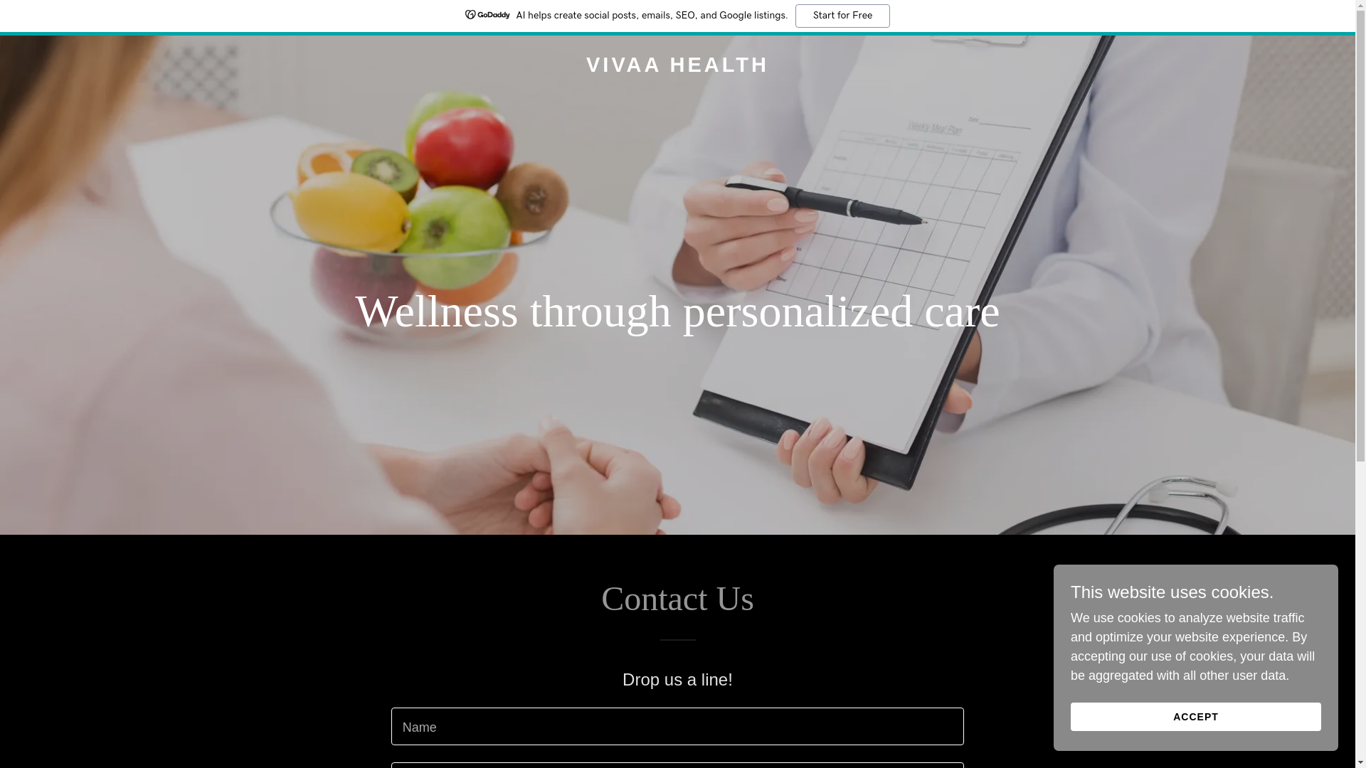 website screenshot of https://vivaa.health/