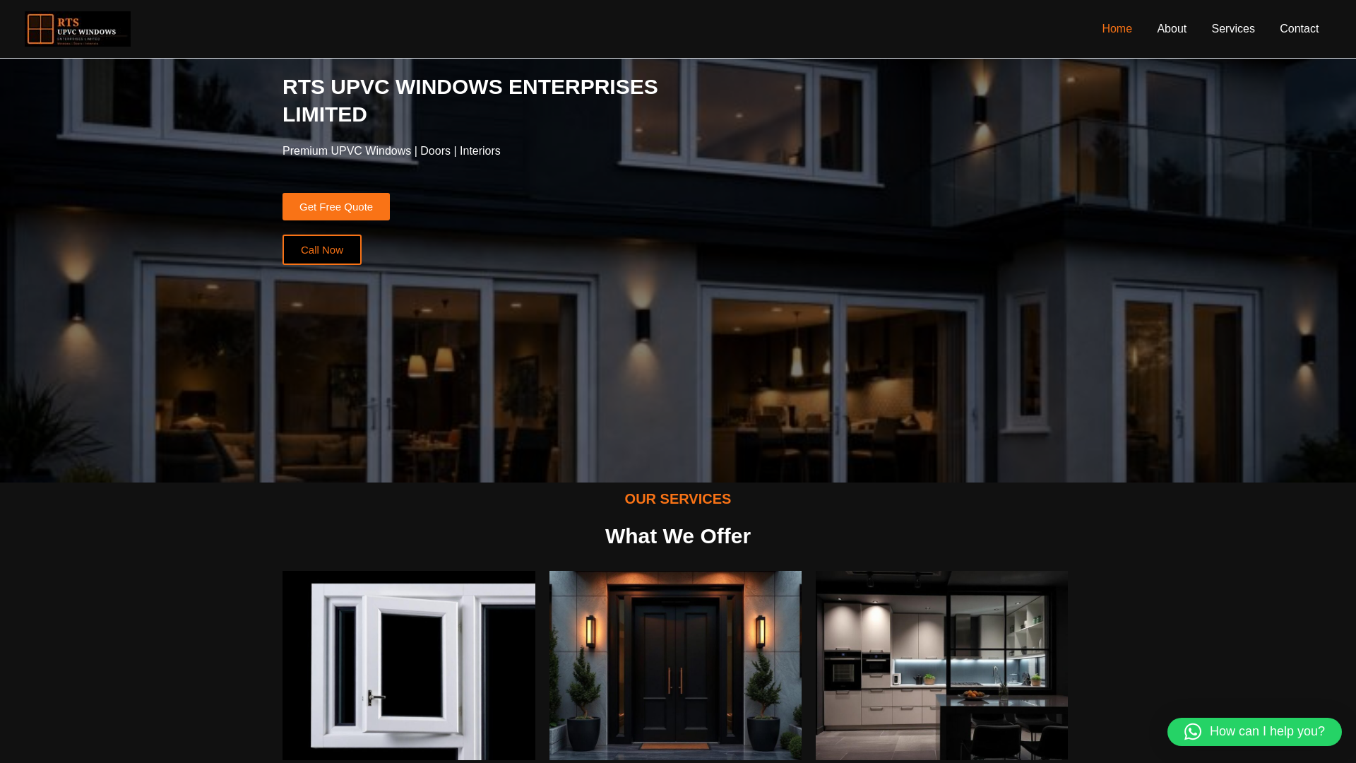website screenshot of https://rtsupvcwindows.com