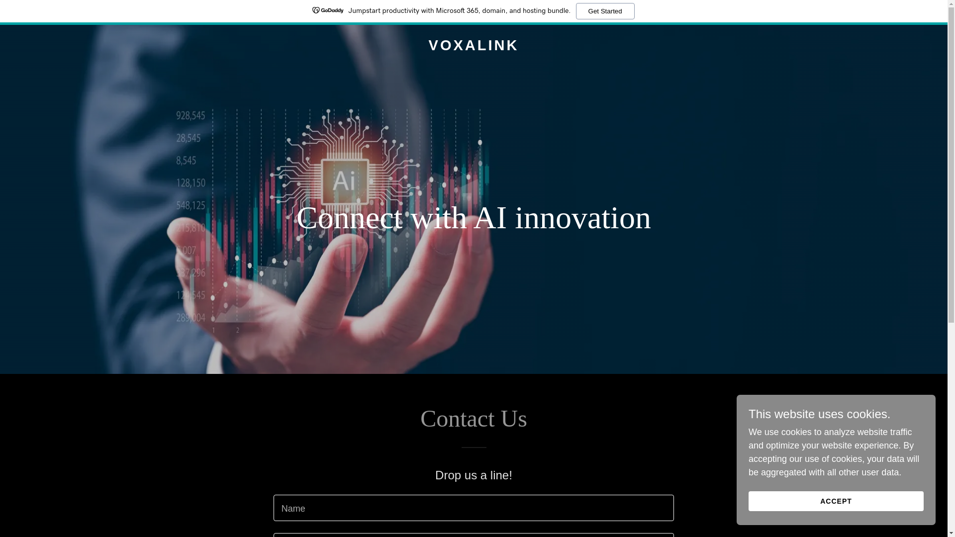 website screenshot of https://voxalink.ai/