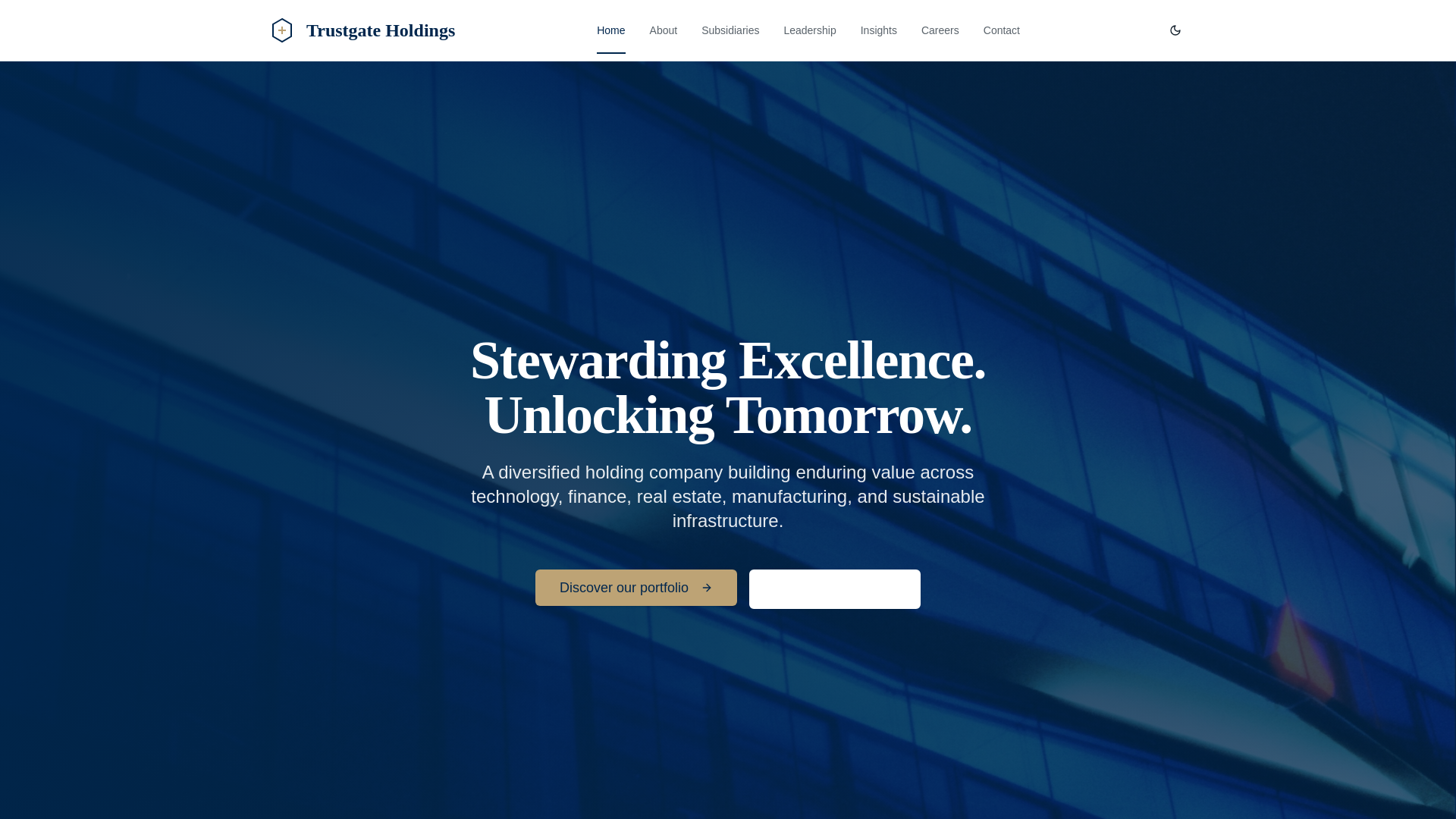 website screenshot of https://trustgateholdings.com/