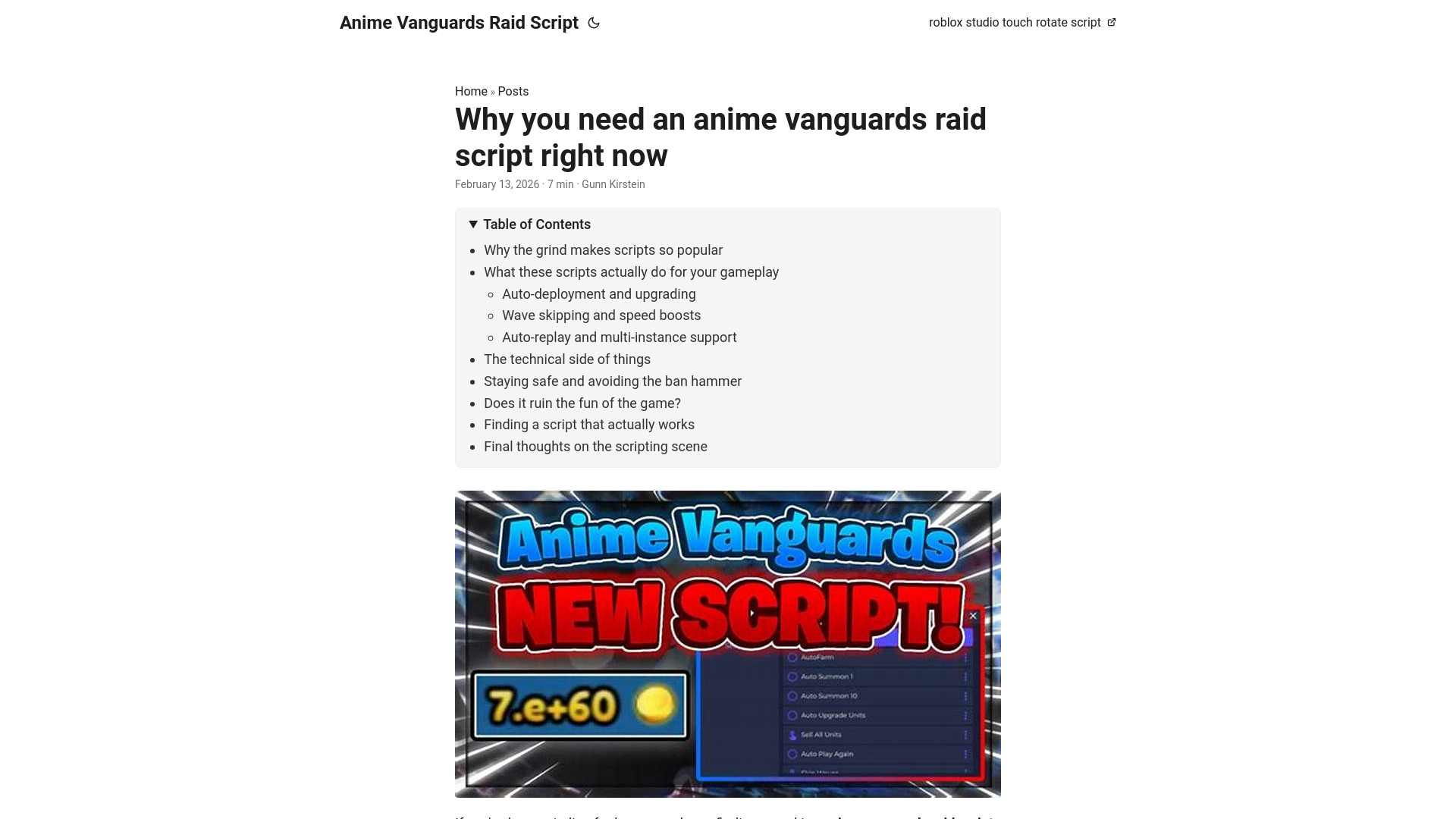website screenshot of https://anime-vanguards-raid-script.pages.dev/