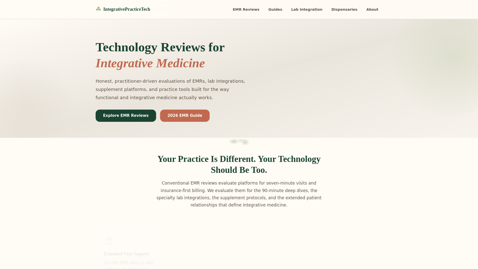 website screenshot of https://integrativepracticetech.pages.dev/