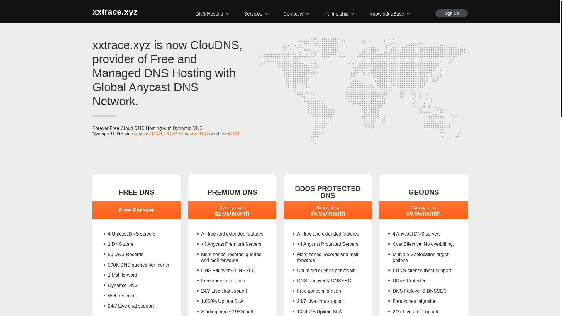 website screenshot of https://xxtrace.xyz/