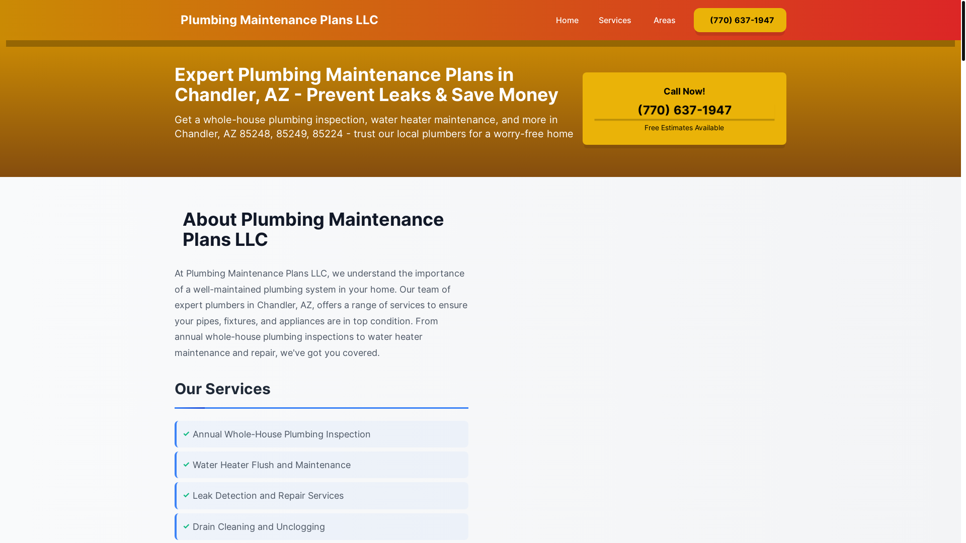 website screenshot of https://plumbing-maintenance-plans-chandler.pages.dev/