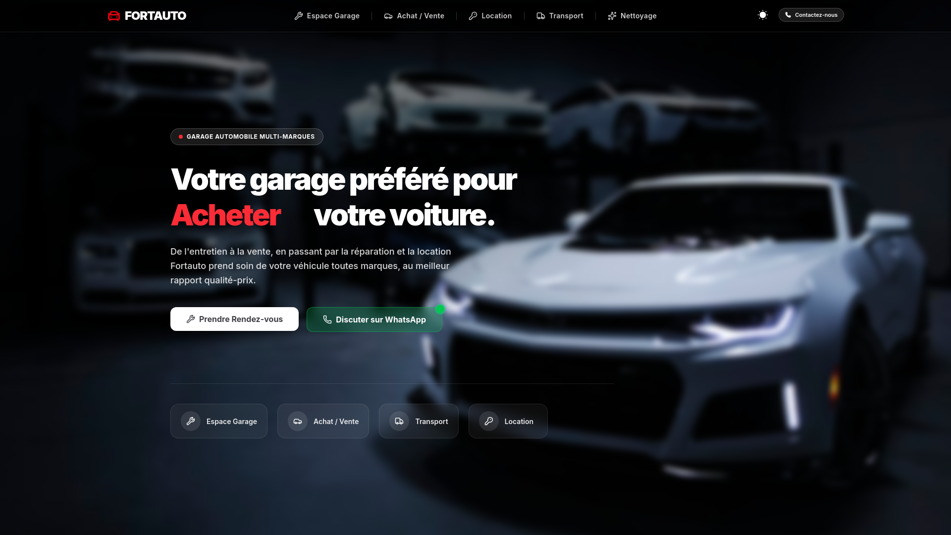 website screenshot of https://fortauto.fr