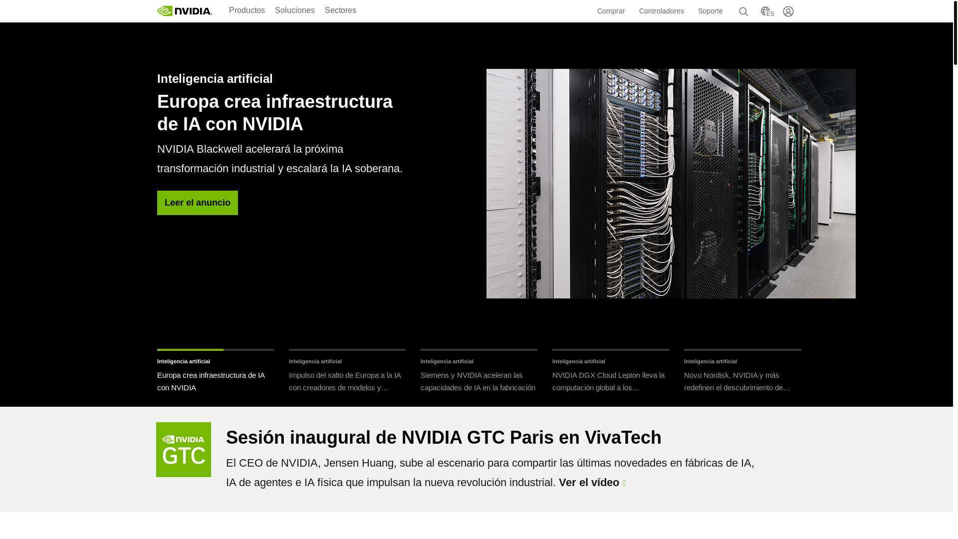 website screenshot of https://nvidia.com