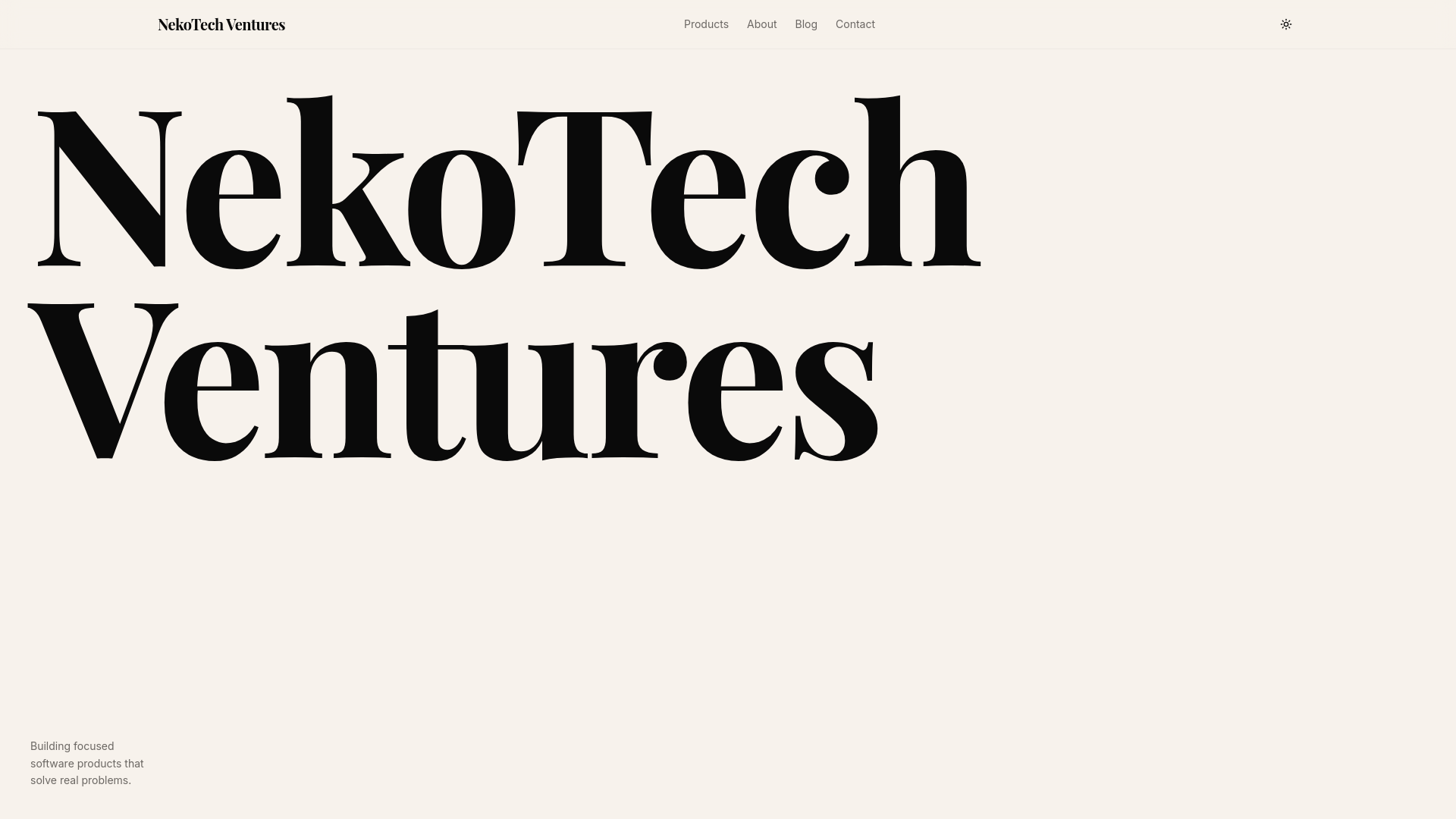 website screenshot of https://nekotechventures.com/