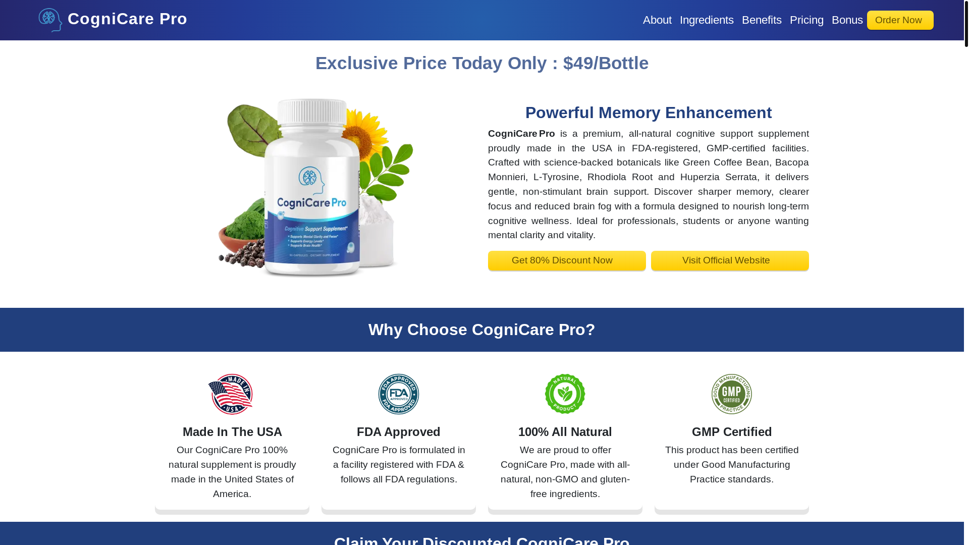 website screenshot of https://cogneicarepro.com/