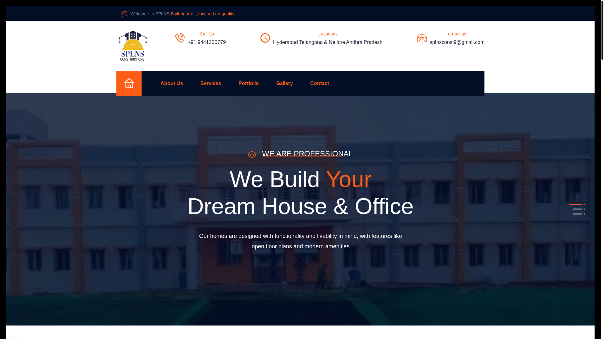 website screenshot of https://splnsconstructions.com/