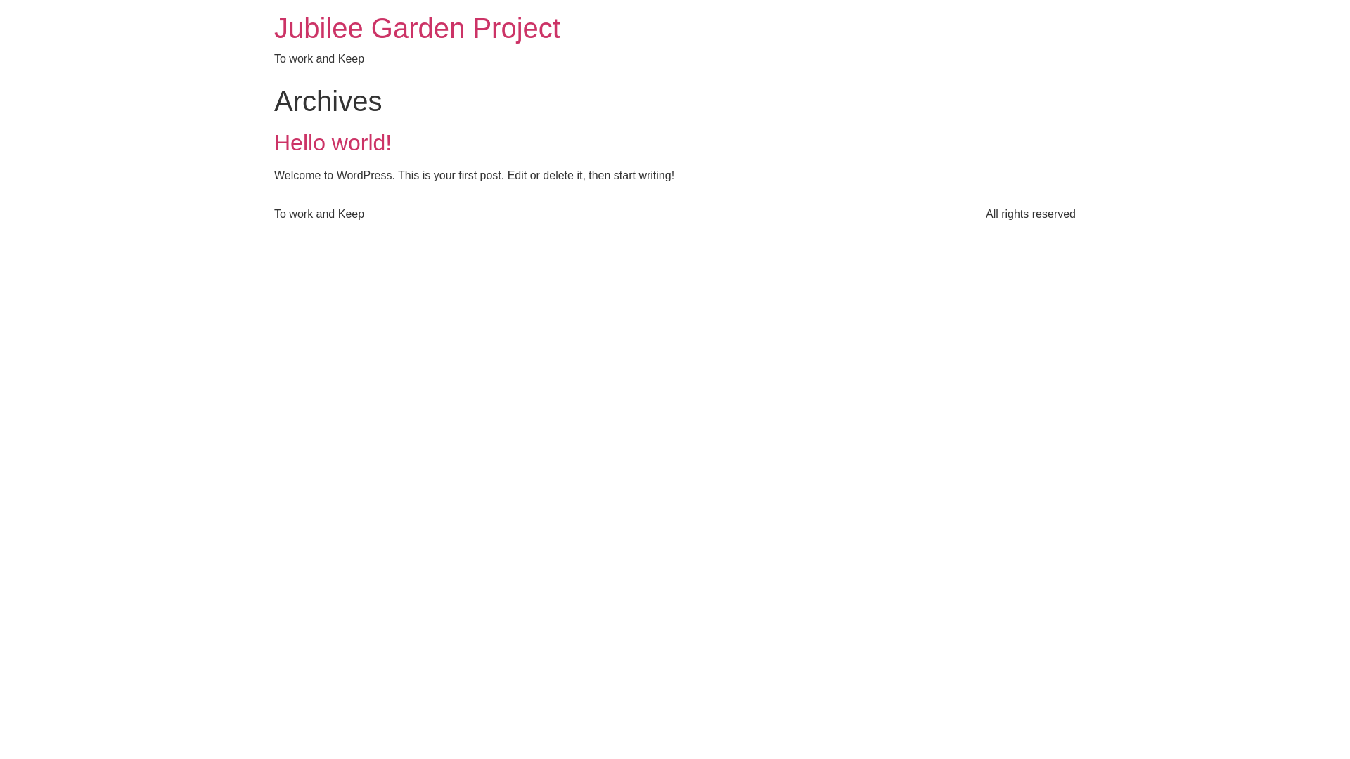 website screenshot of https://jubileegarden.org/