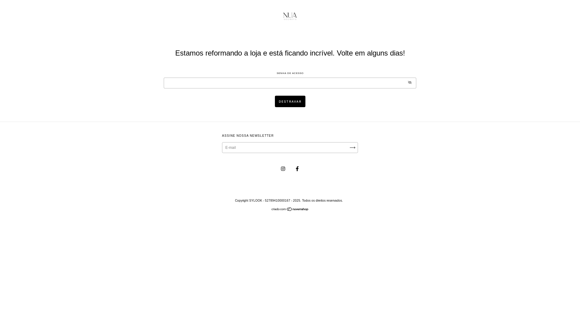 website screenshot of https://nuasecrets.com.br/