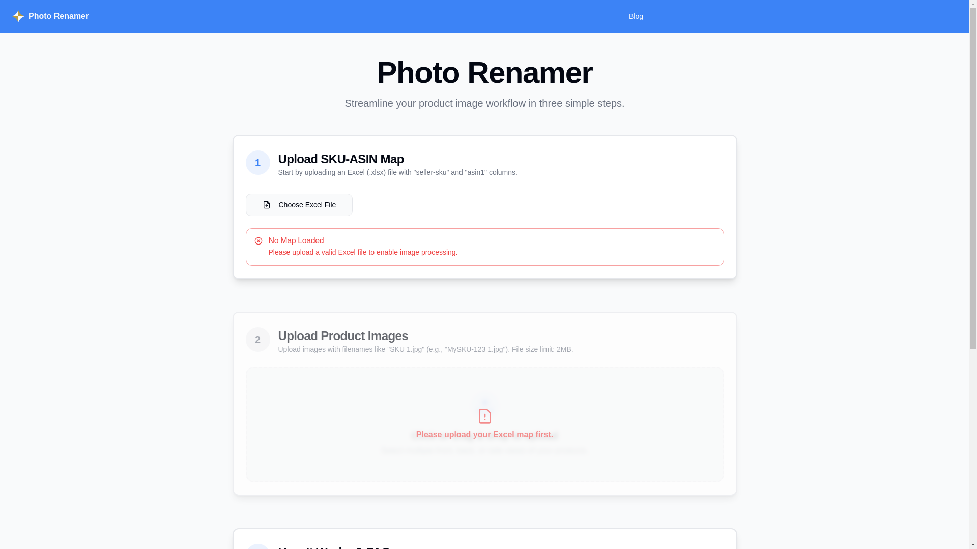 website screenshot of https://photosrenamer.com/