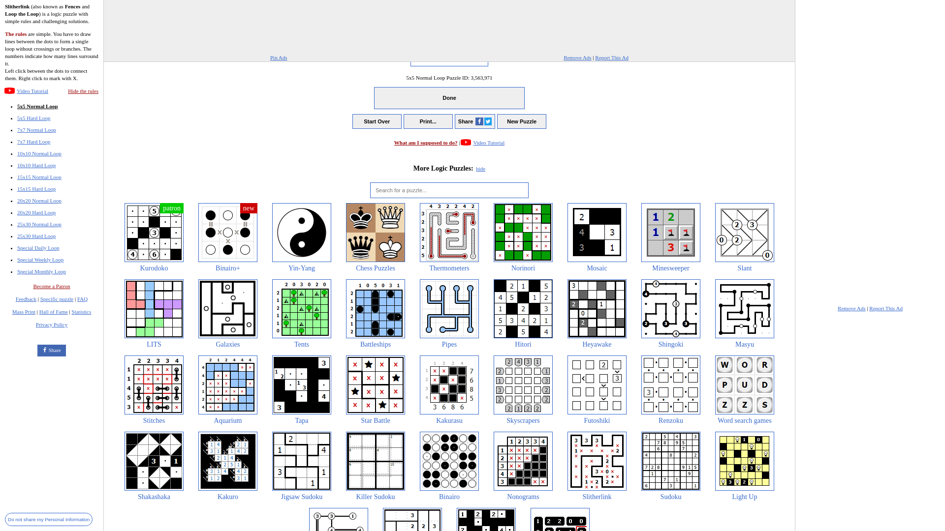 website screenshot of https://puzzle-loop.com/