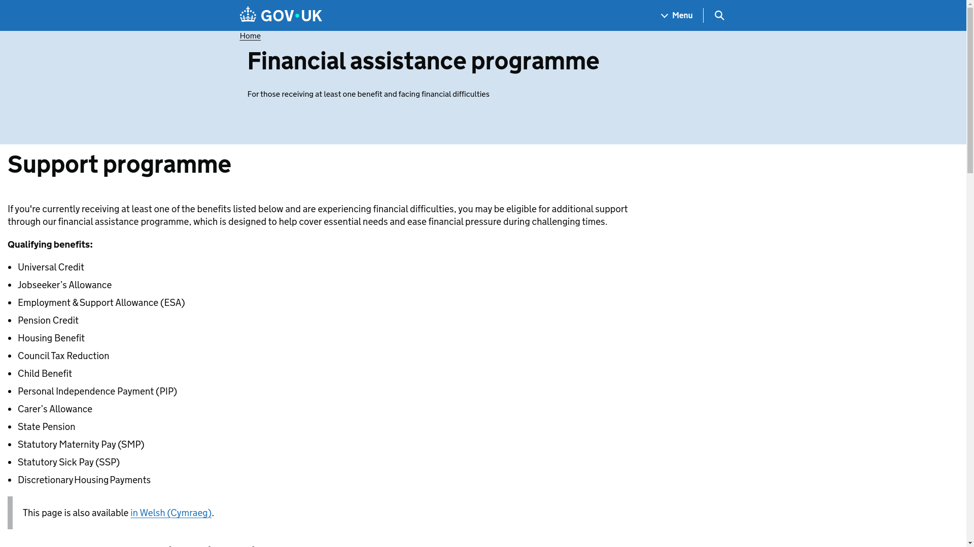 website screenshot of https://govuk-help.org/