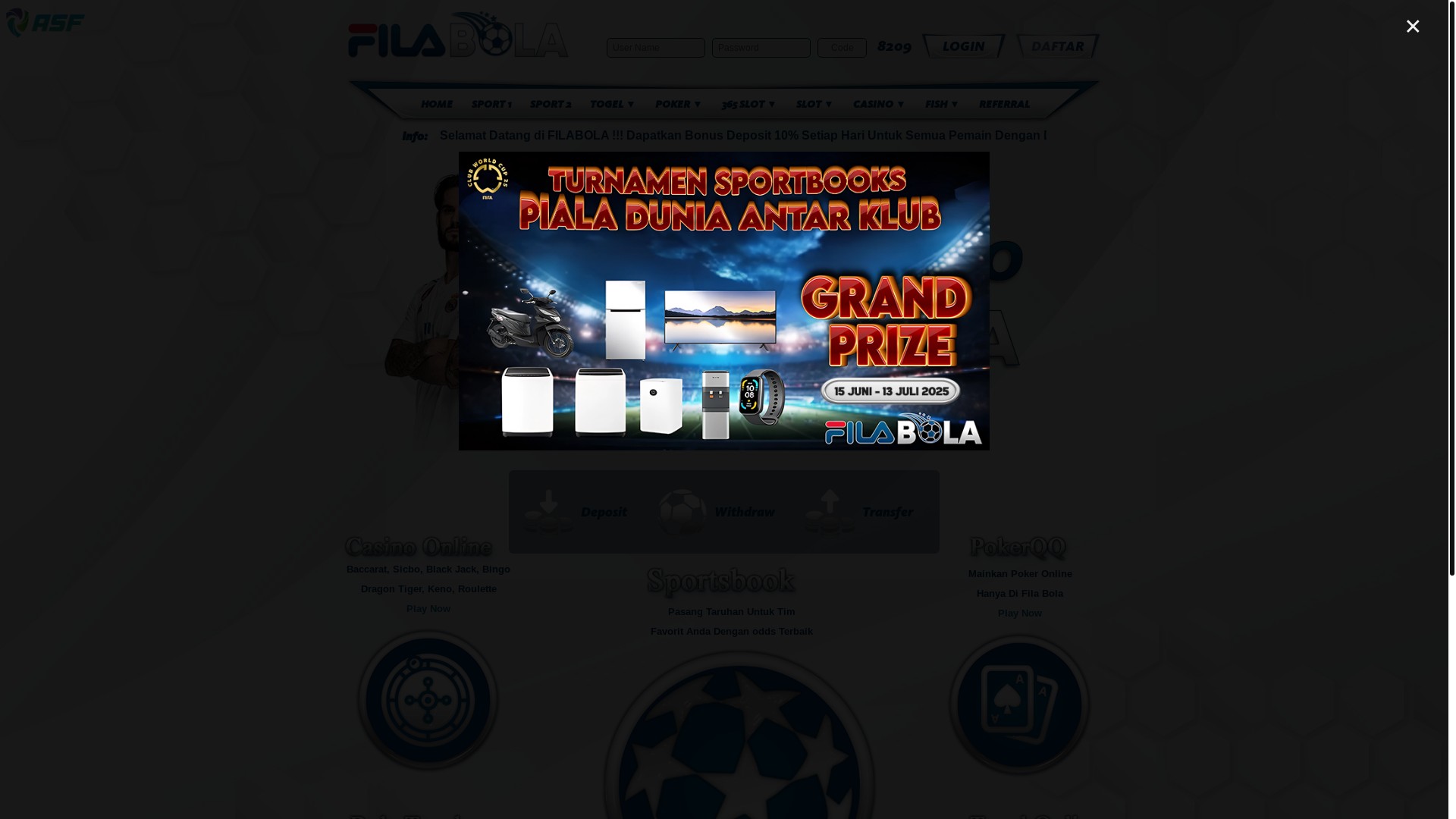 website screenshot of https://filajenius.vip/