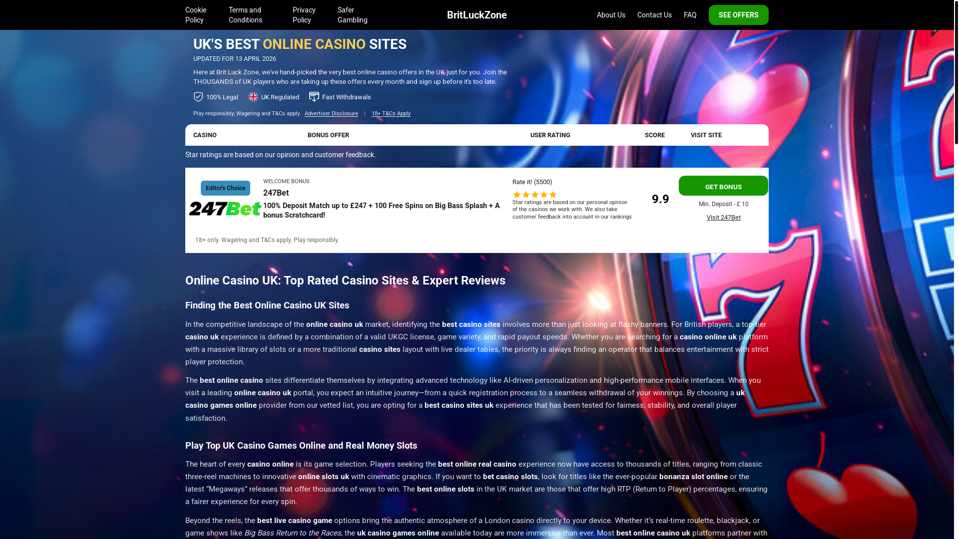 website screenshot of https://ukspinshub.com/