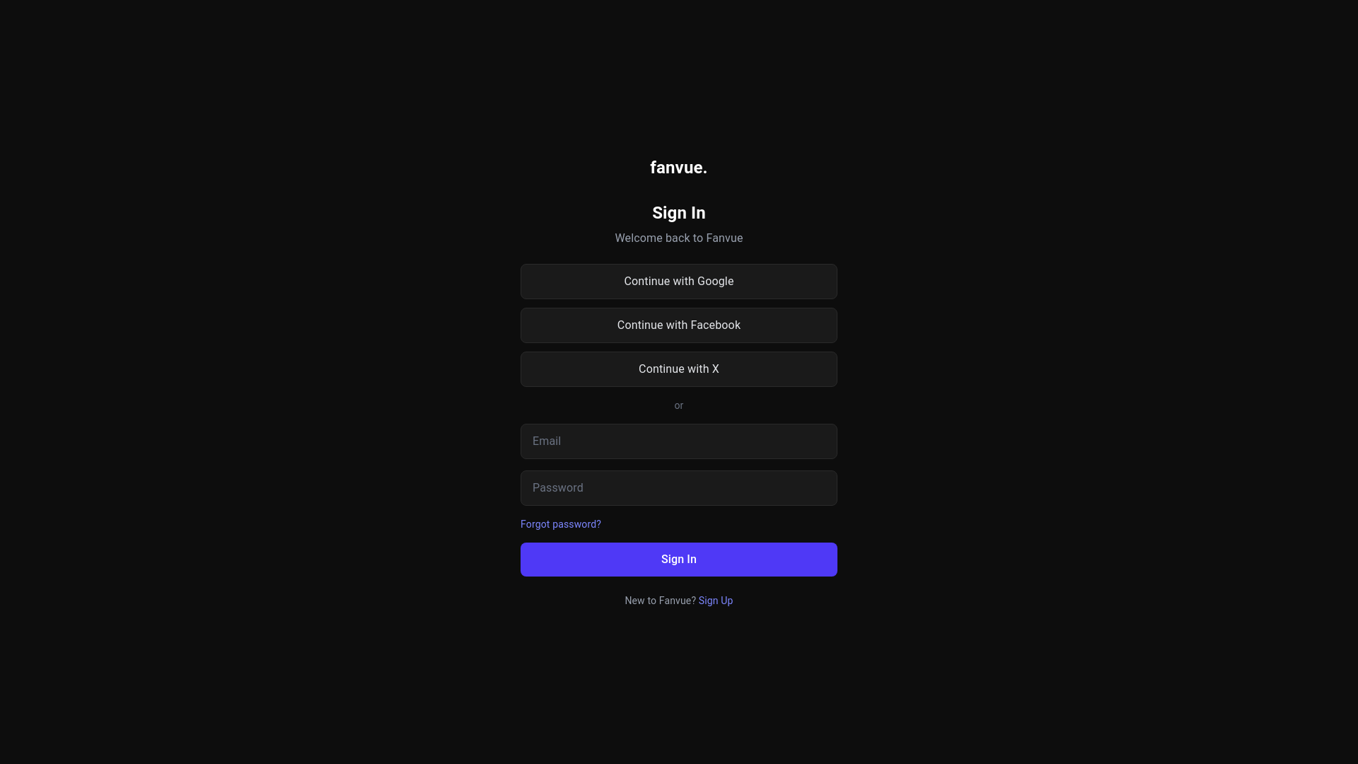 website screenshot of https://fanvueclone.pages.dev/