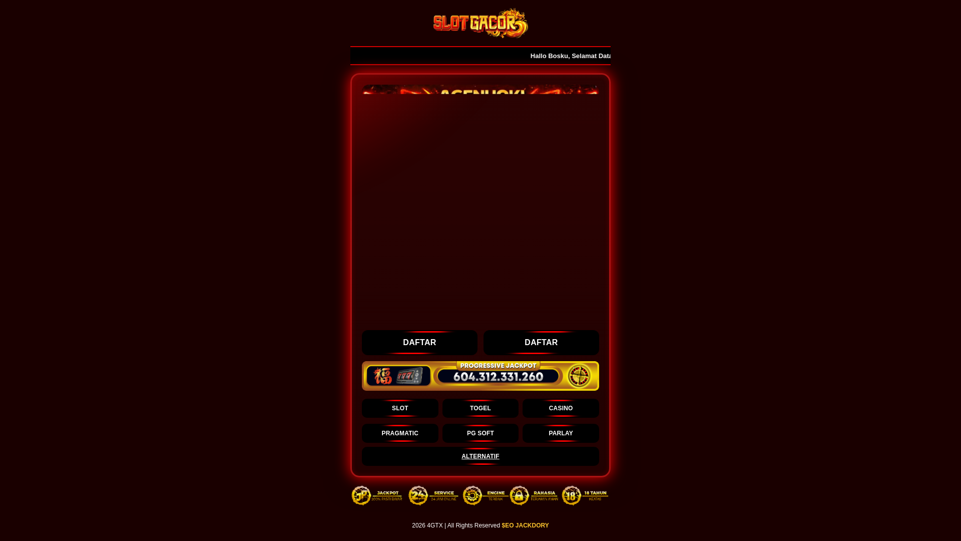 website screenshot of https://agengacoragenhoki.pages.dev/