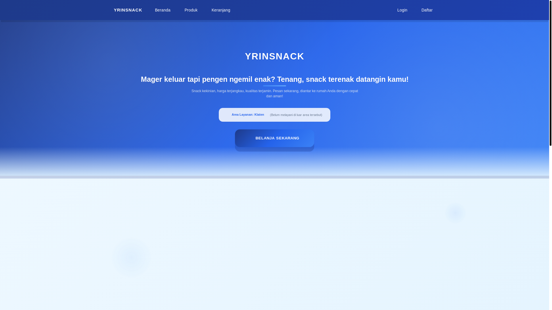 website screenshot of https://yrinsnack.my.id/