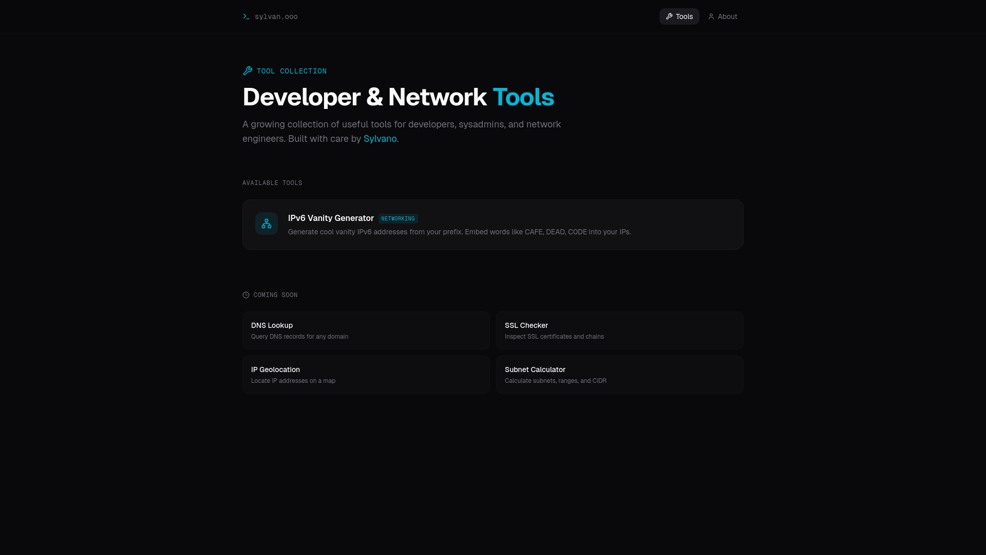 website screenshot of https://sylvan-ooo.pages.dev/