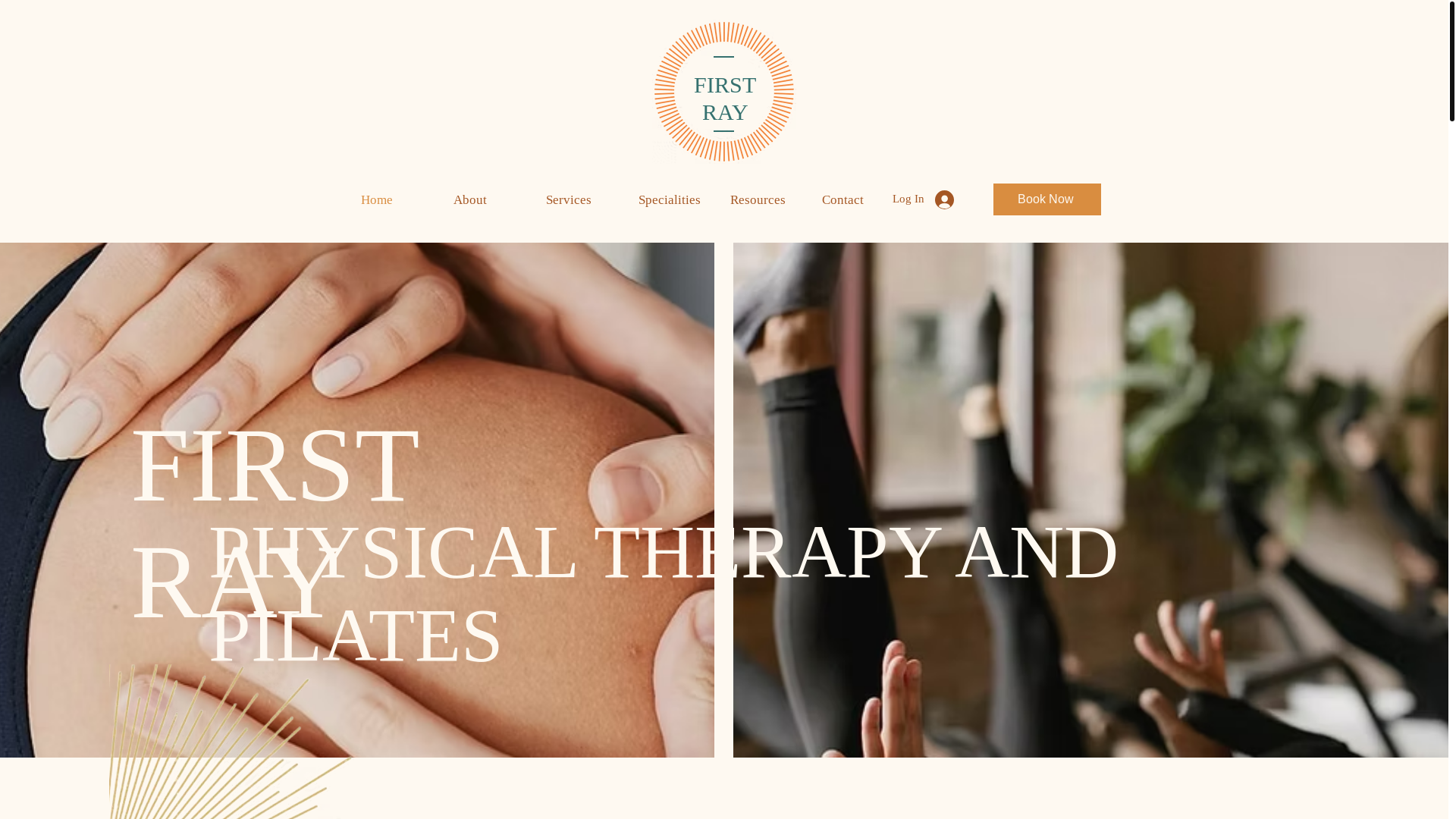 website screenshot of https://firstraypilatesandpt.com/