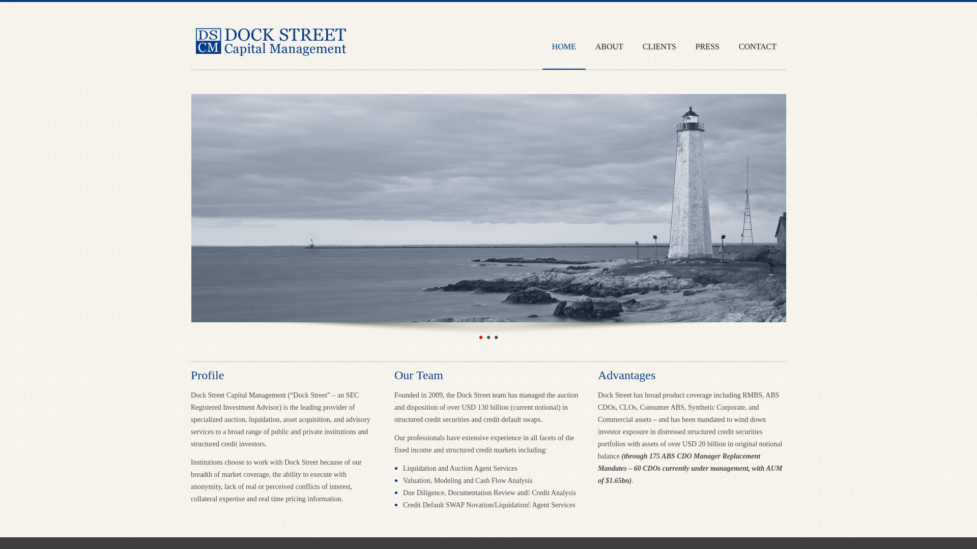 website screenshot of http://www.dockstreetcap.com/