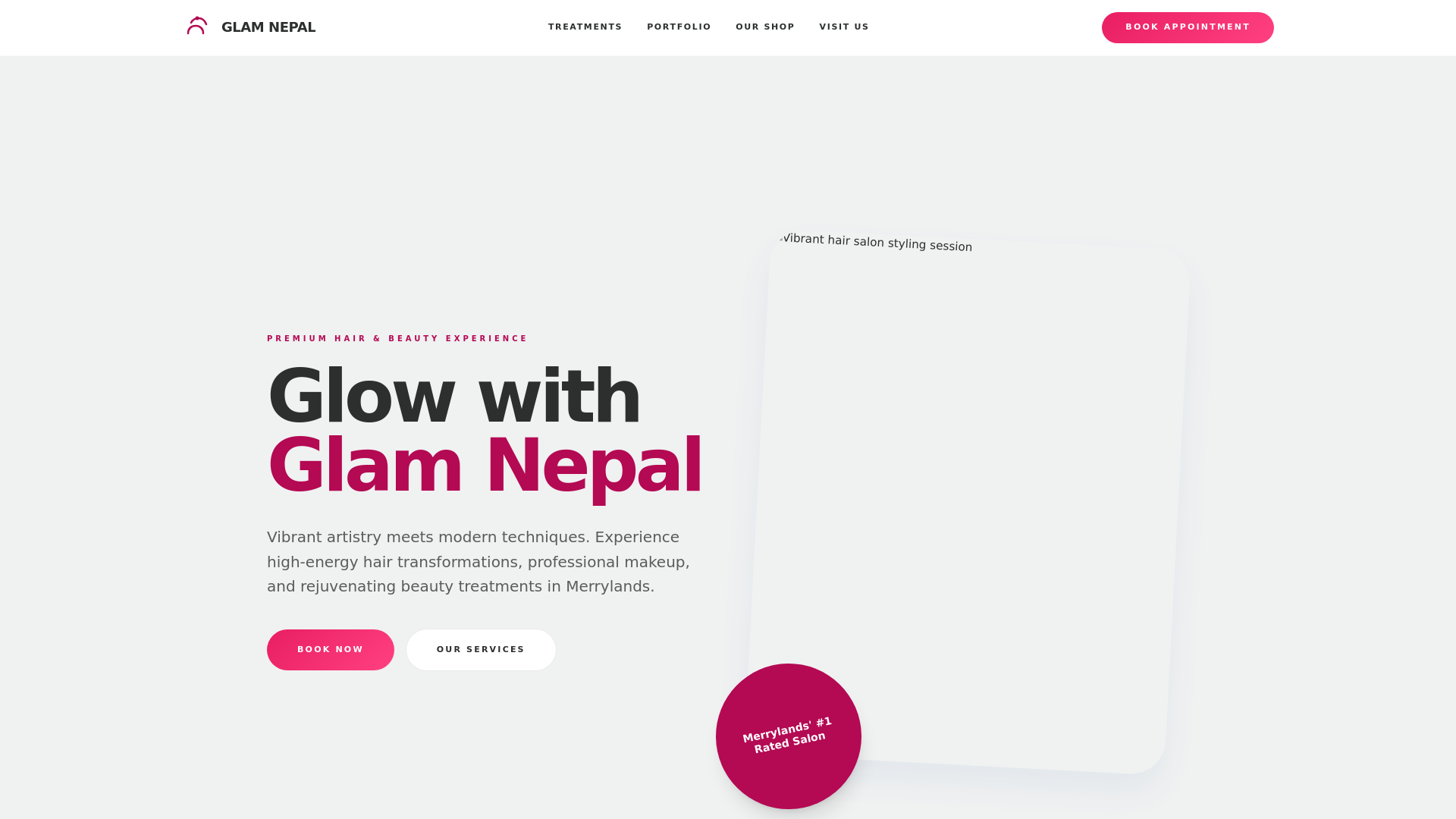 website screenshot of https://glam-web.pages.dev/