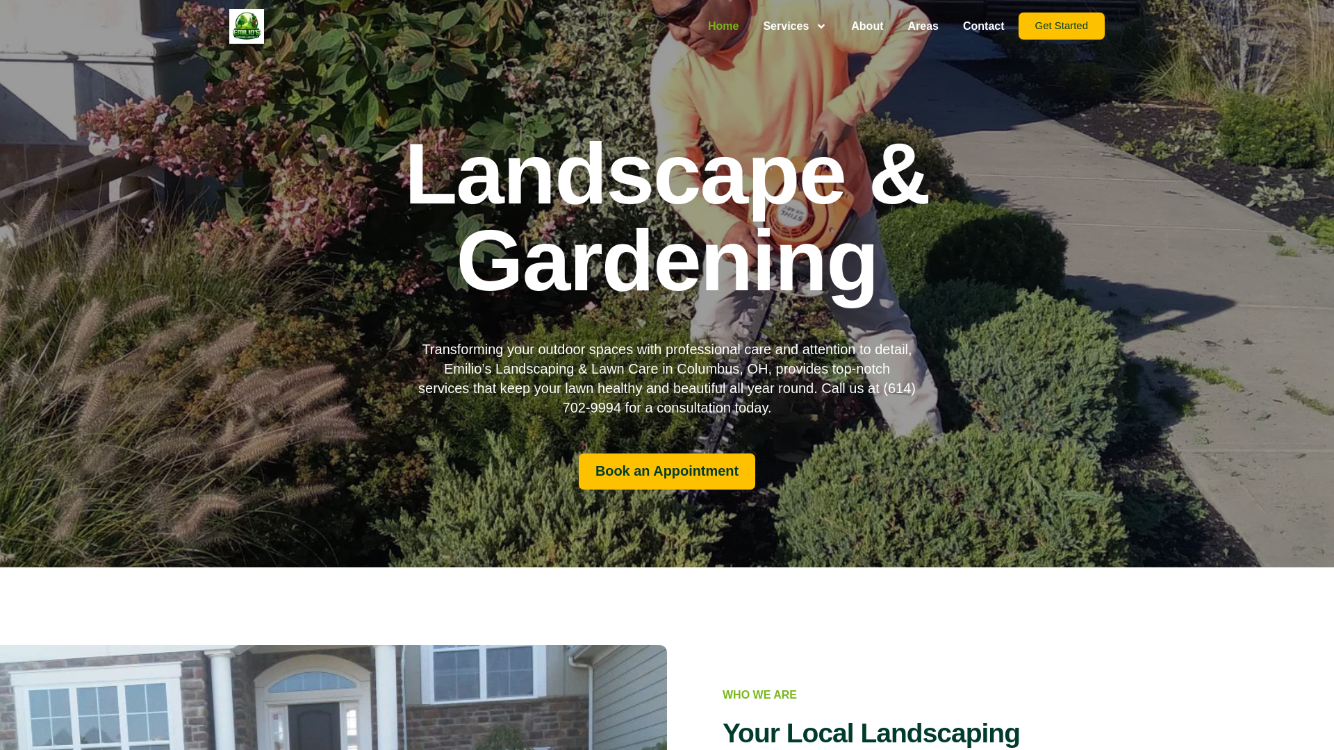 website screenshot of https://emilioslandscapings.com/