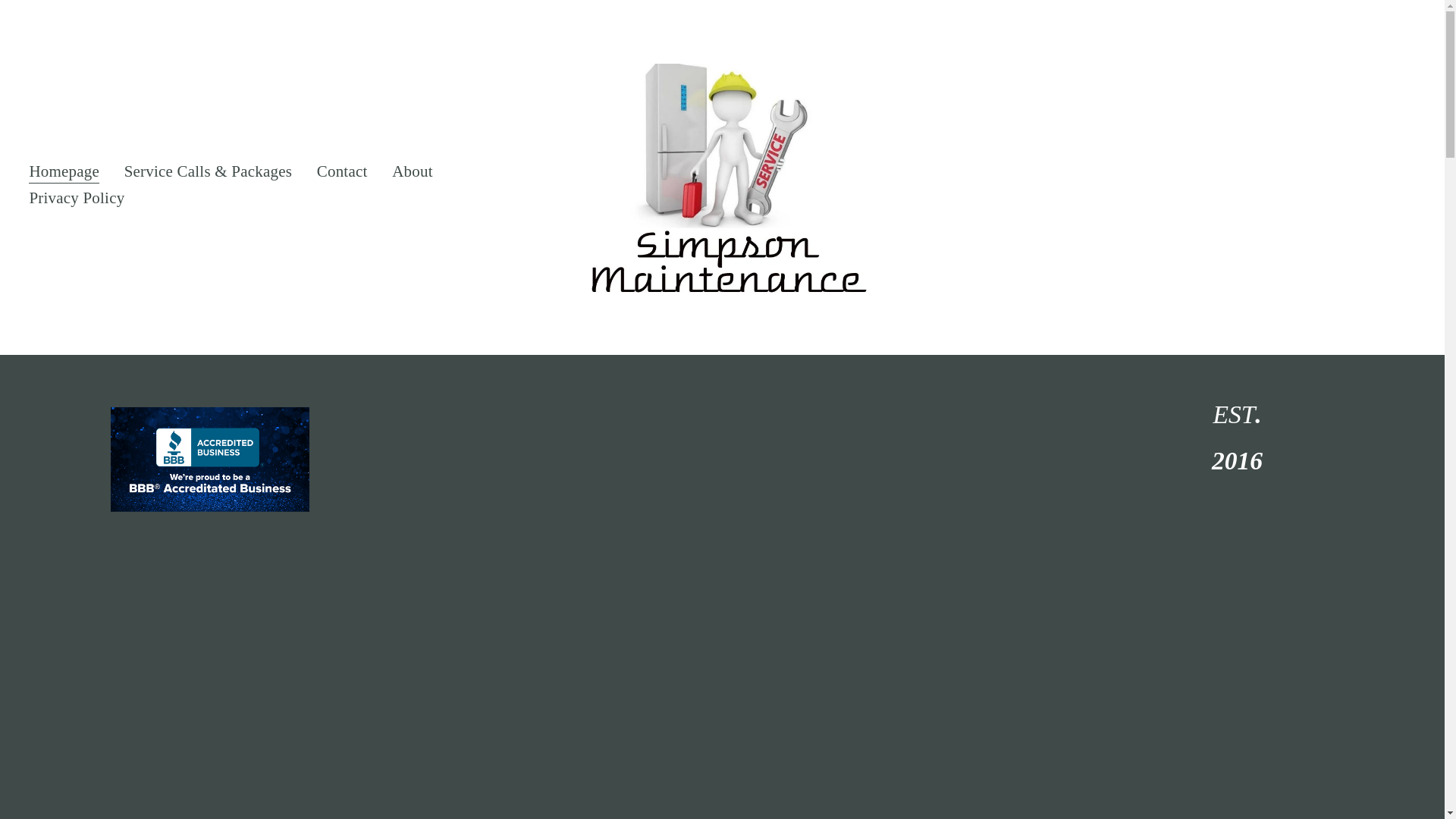 website screenshot of https://simpsonappliance.company/