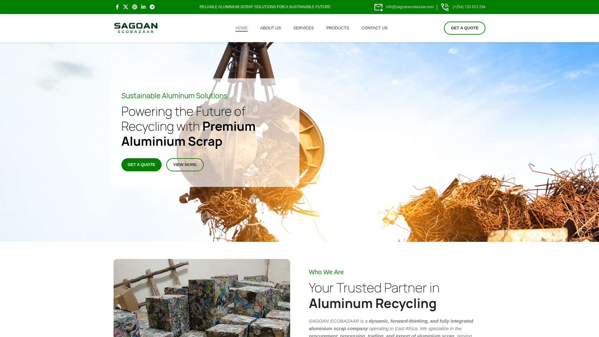 website screenshot of https://sagoanecobazaar.com/