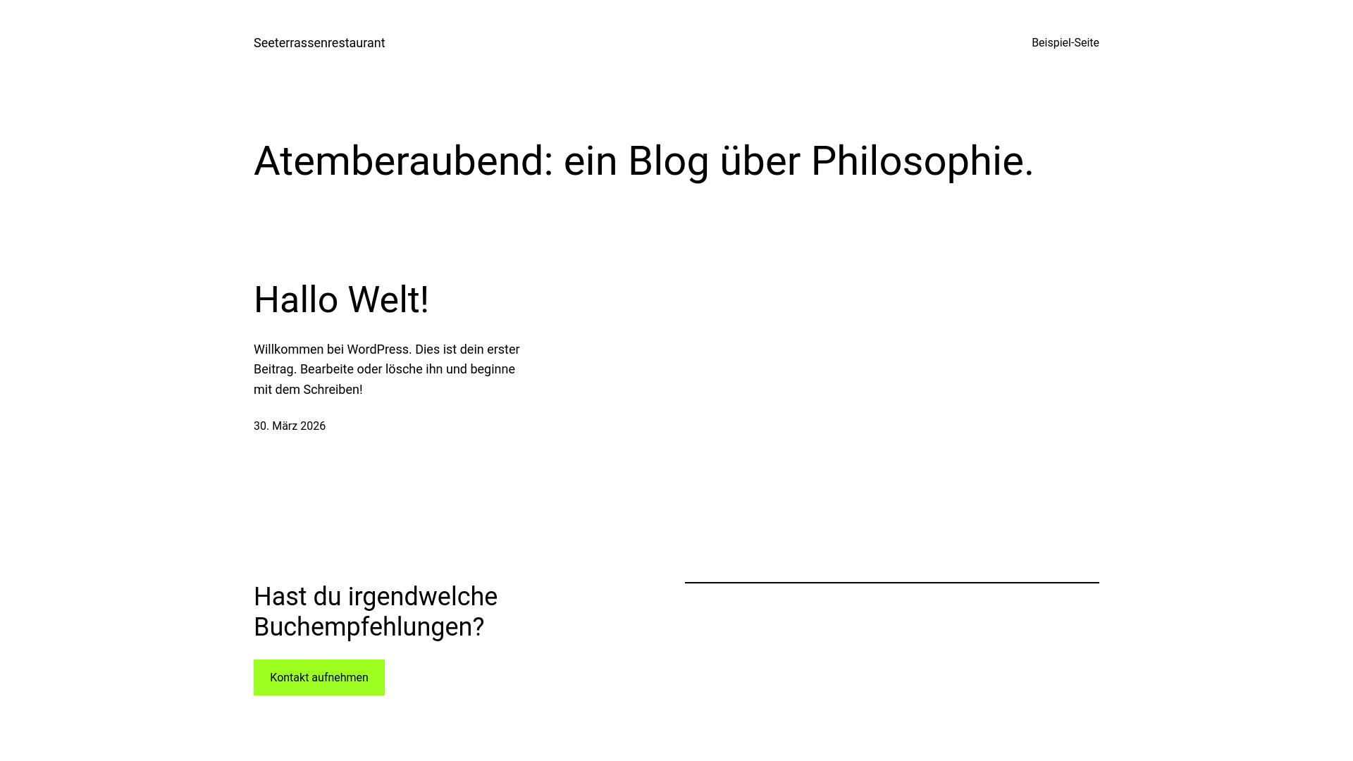 website screenshot of https://seeterrassenrestaurant.de