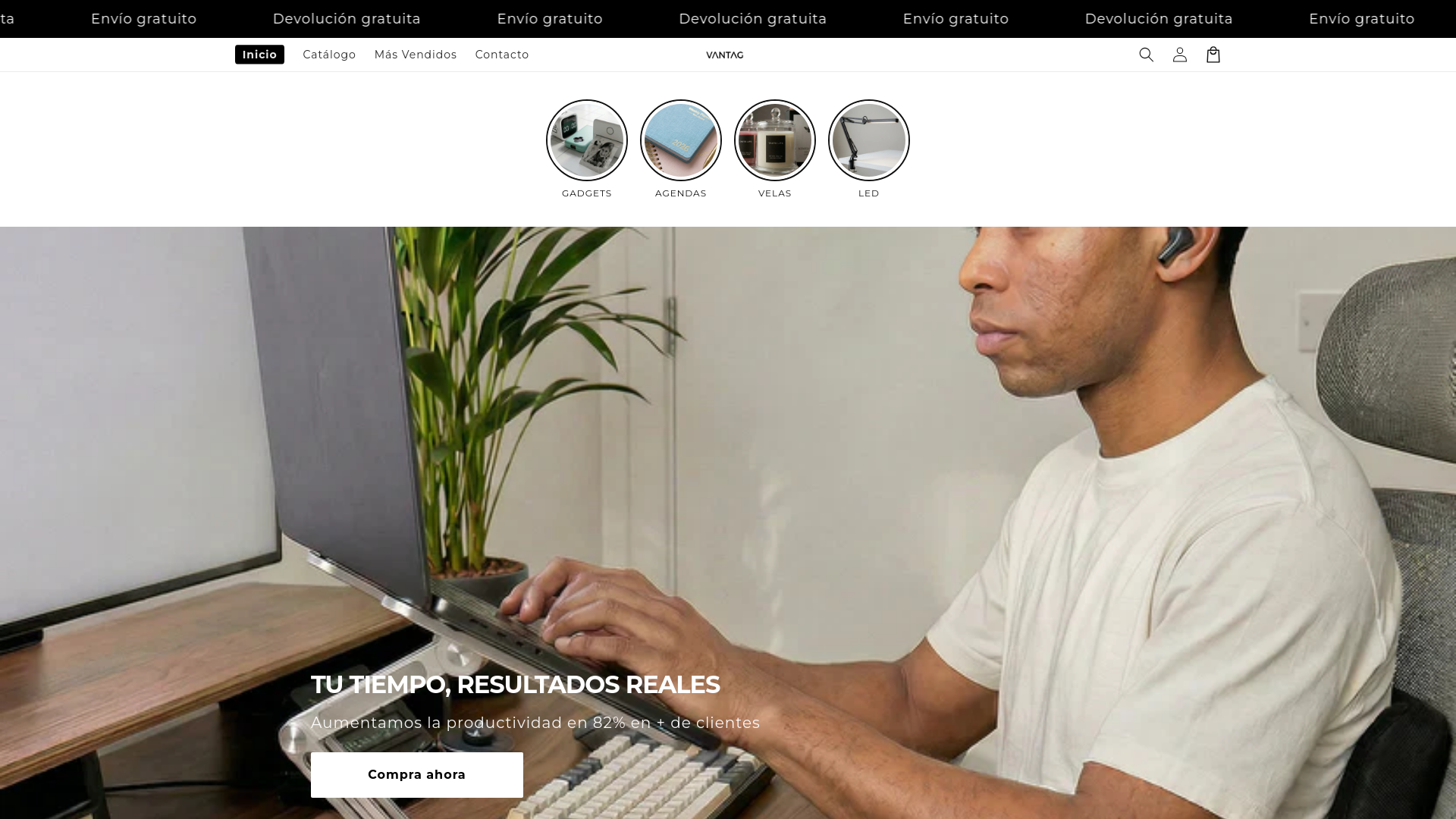 website screenshot of https://vantagstore.com/