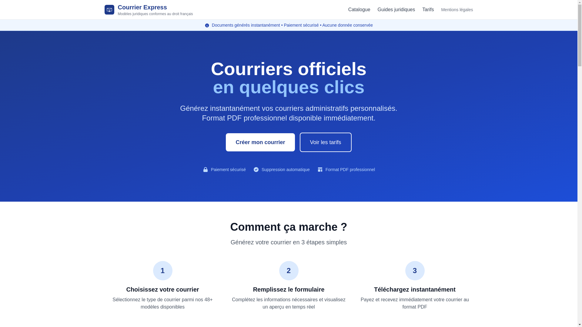 website screenshot of https://modele-courrier.fr/