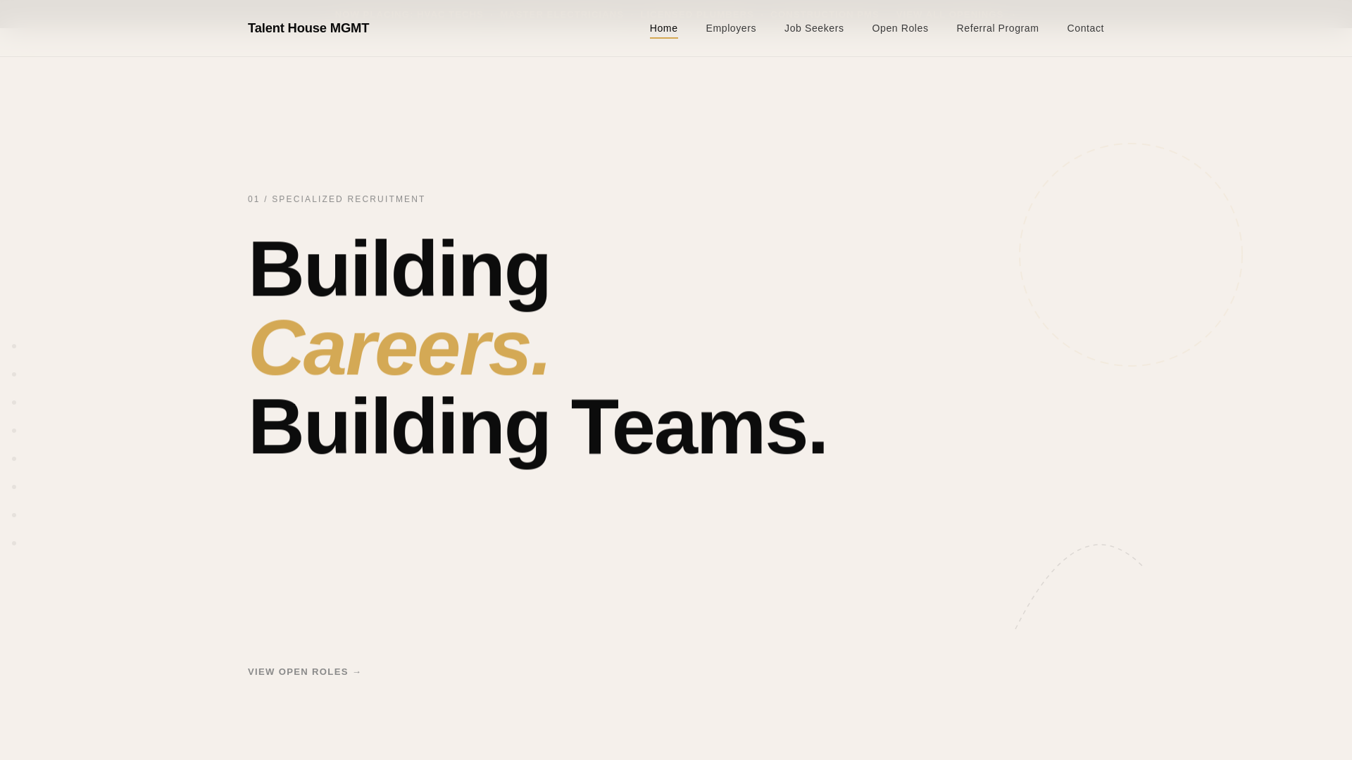 website screenshot of https://talenthouserecruitments.com