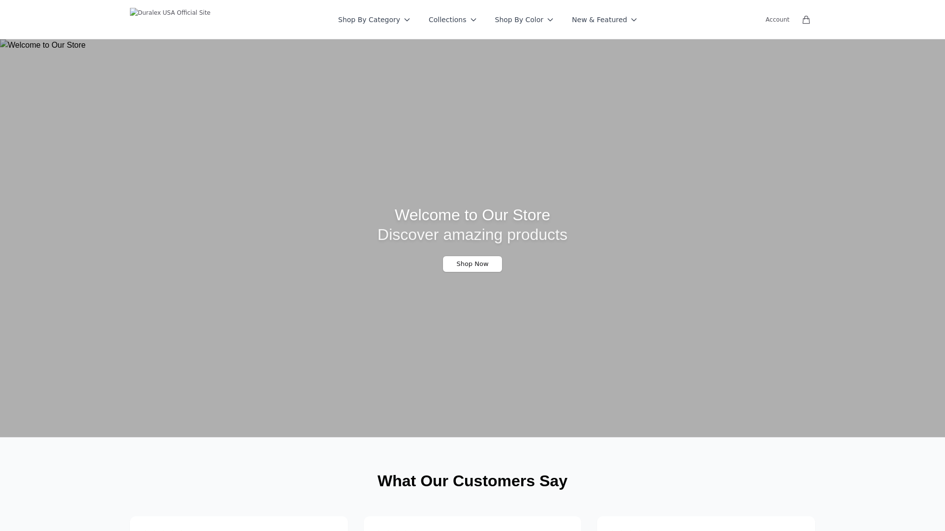 website screenshot of https://duralexusahome.shop/