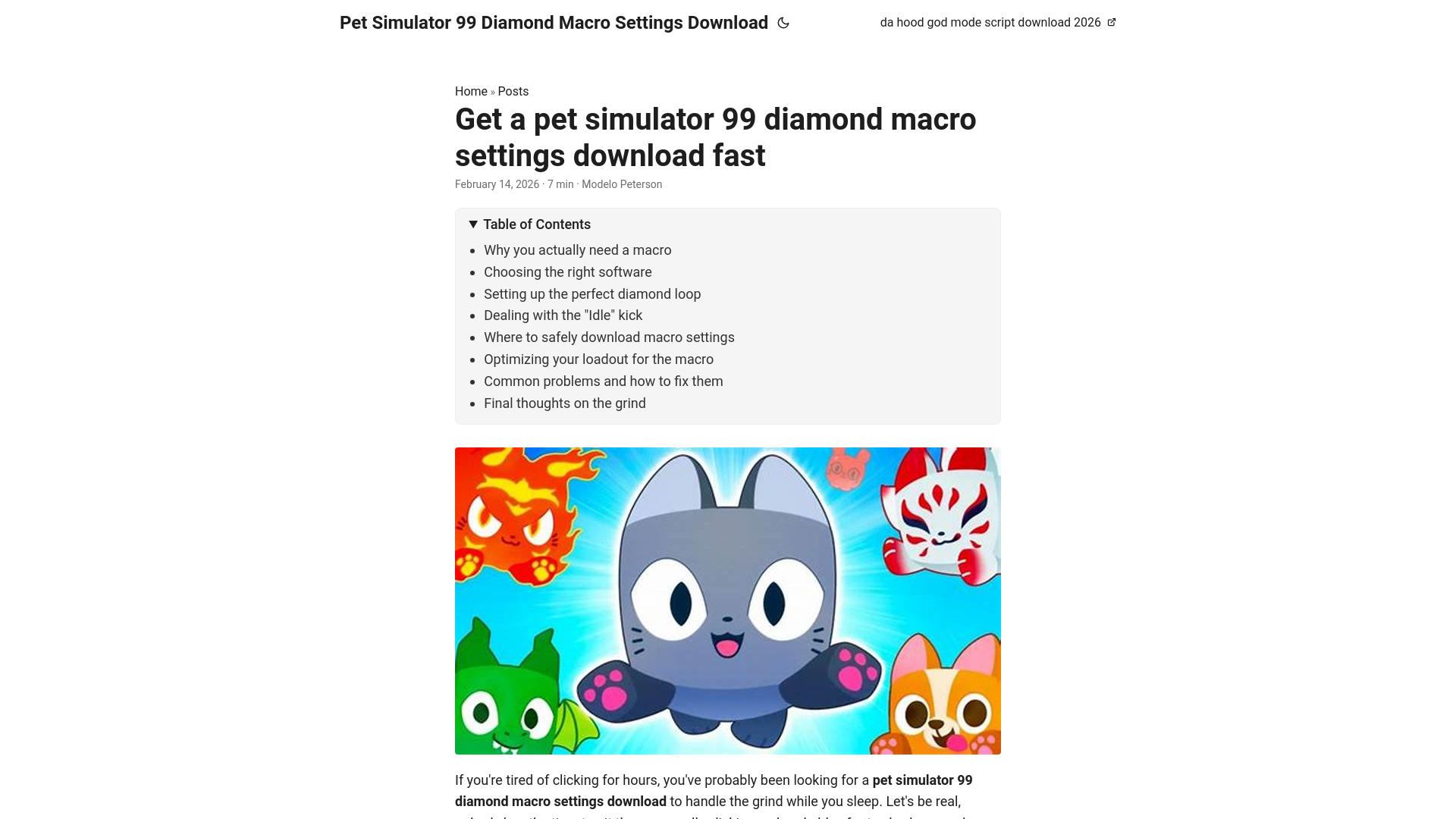 website screenshot of https://pet-simulator-99-diamond-macro-settings-download.pages.dev/